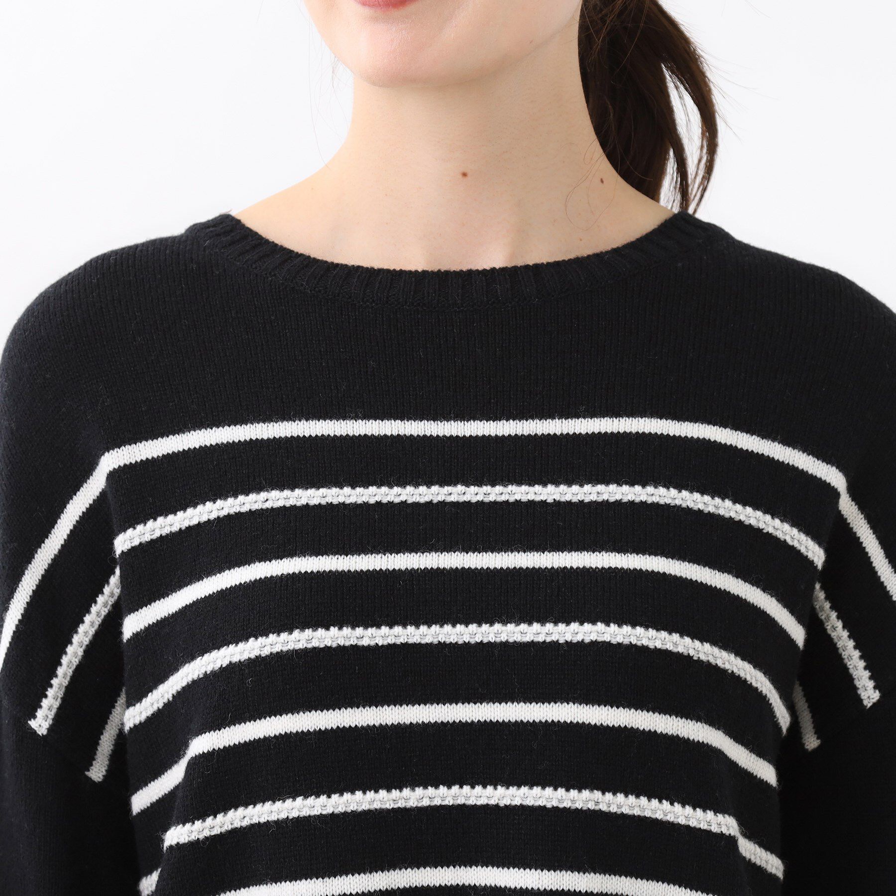 Reflect「【ゆったり着られる◎】ボートネックボーダーニット」|ニット・セーター|