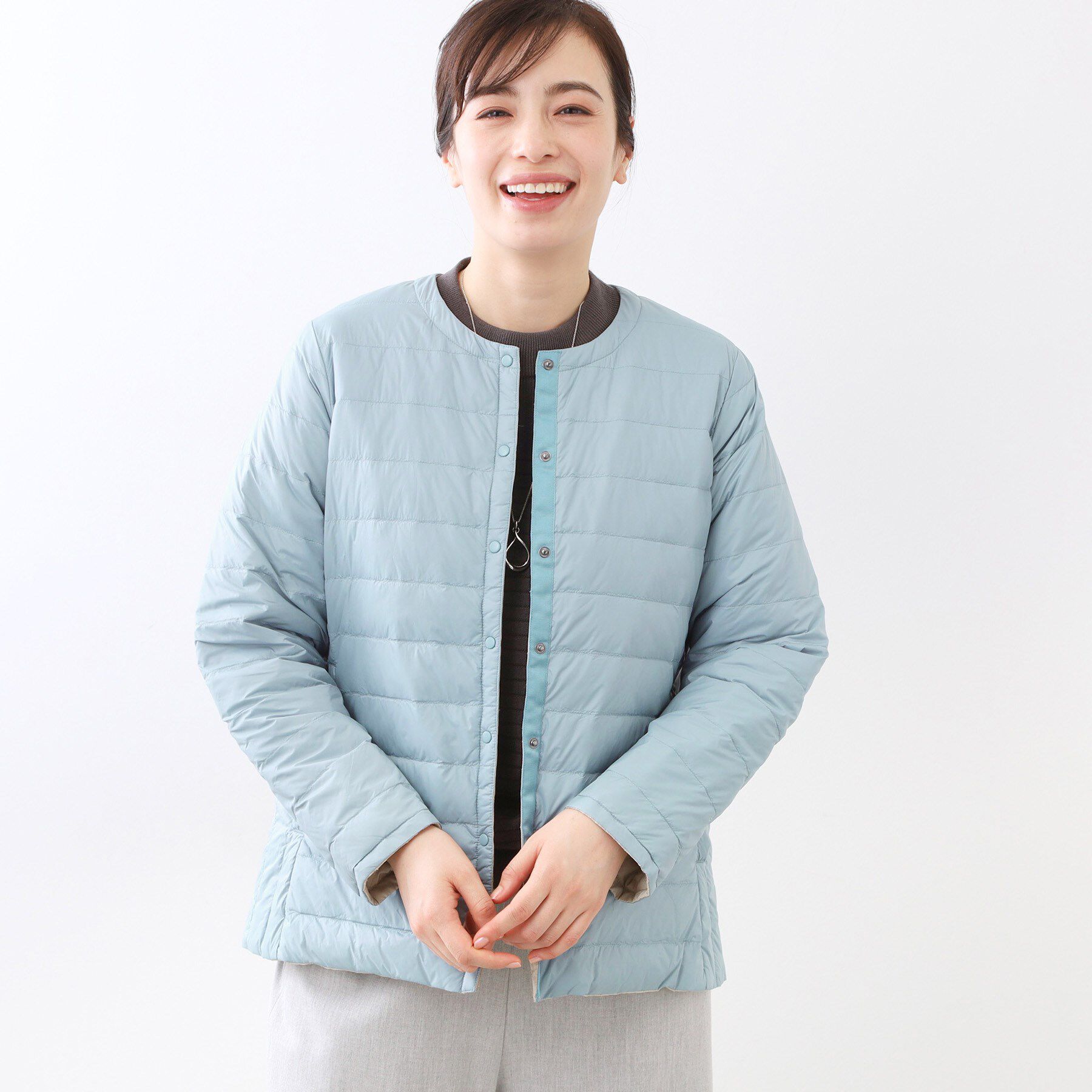 Reflect「【リバーシブルで着られる◎】ダイヤ柄キルトジャケット」|ダウン|