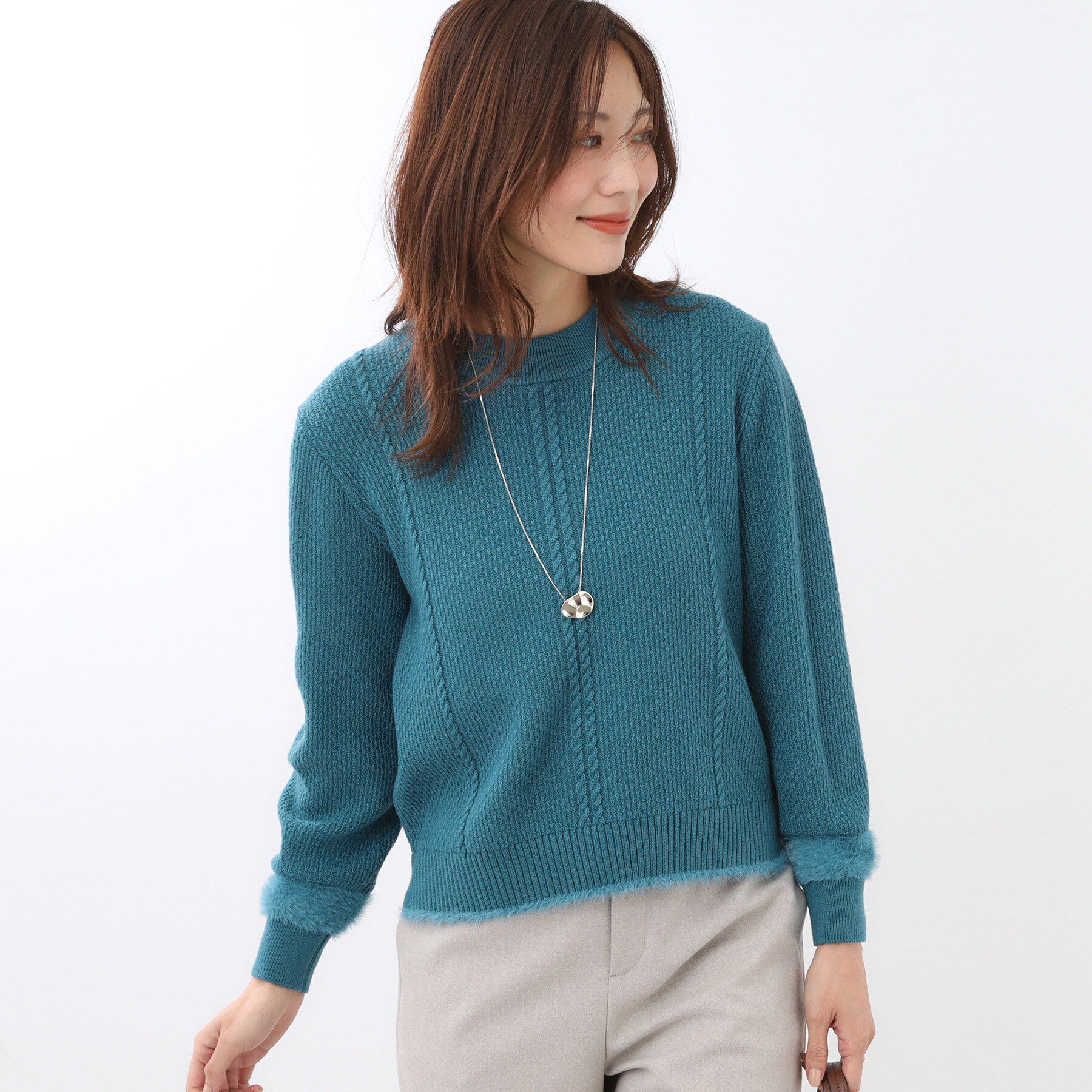 Reflect「【ほんのりラメ感◎】ケーブル柄ニット」|ニット・セーター|