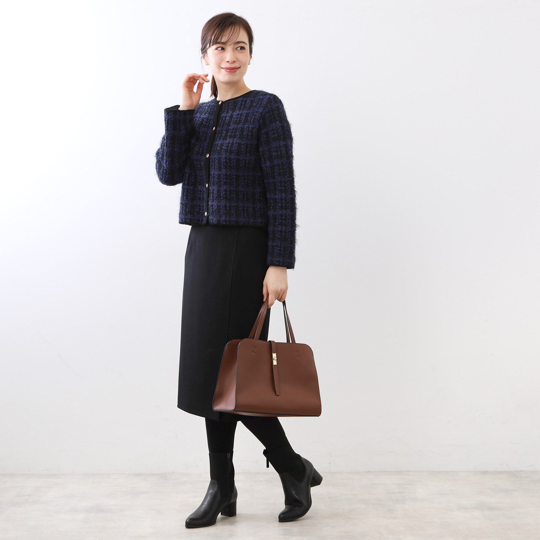 Reflect「【お食事会やお出かけに◎】ふんわりジャカード編みカーディガン」|カーディガン|