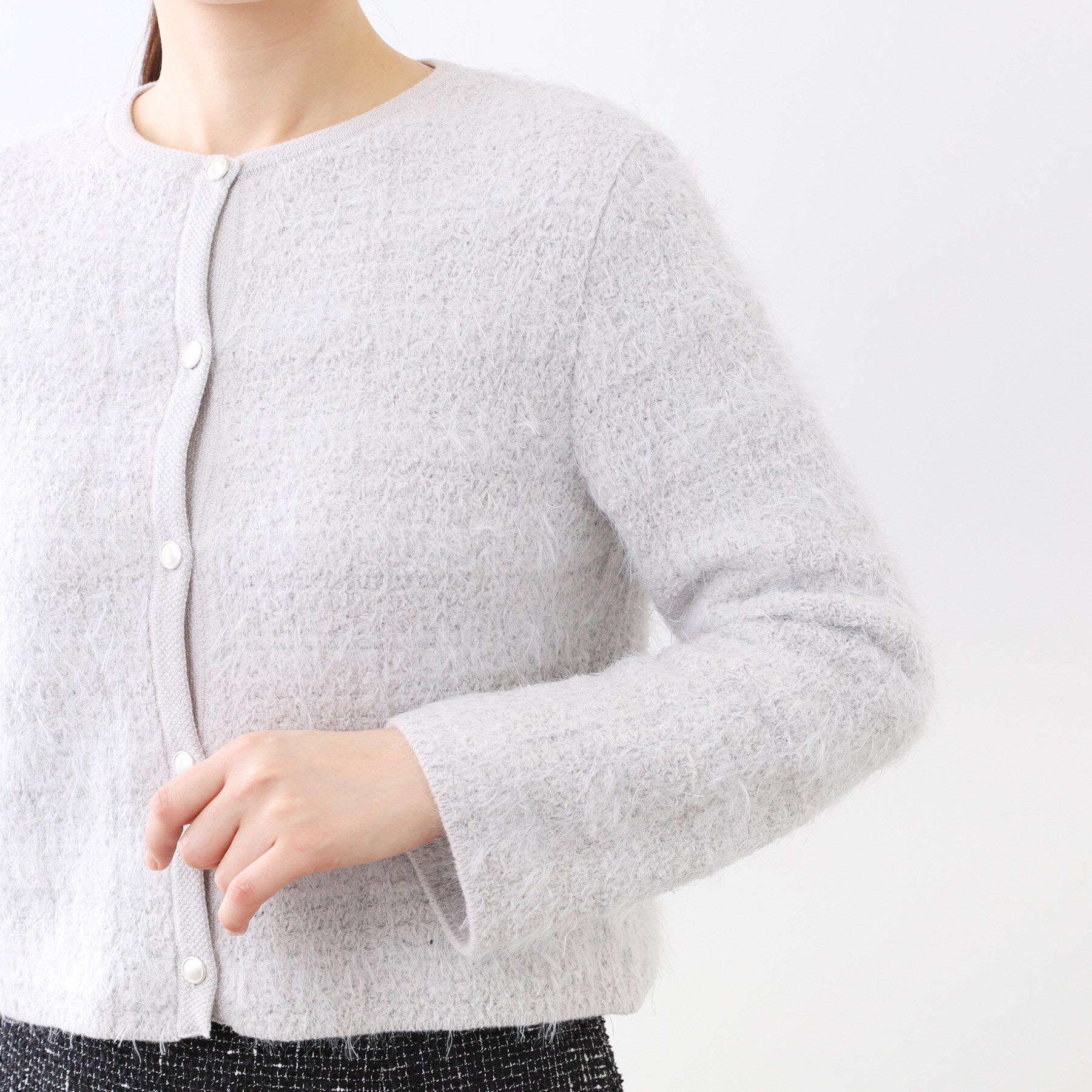 Reflect「【お食事会やお出かけに◎】ふんわりジャカード編みカーディガン」|カーディガン|