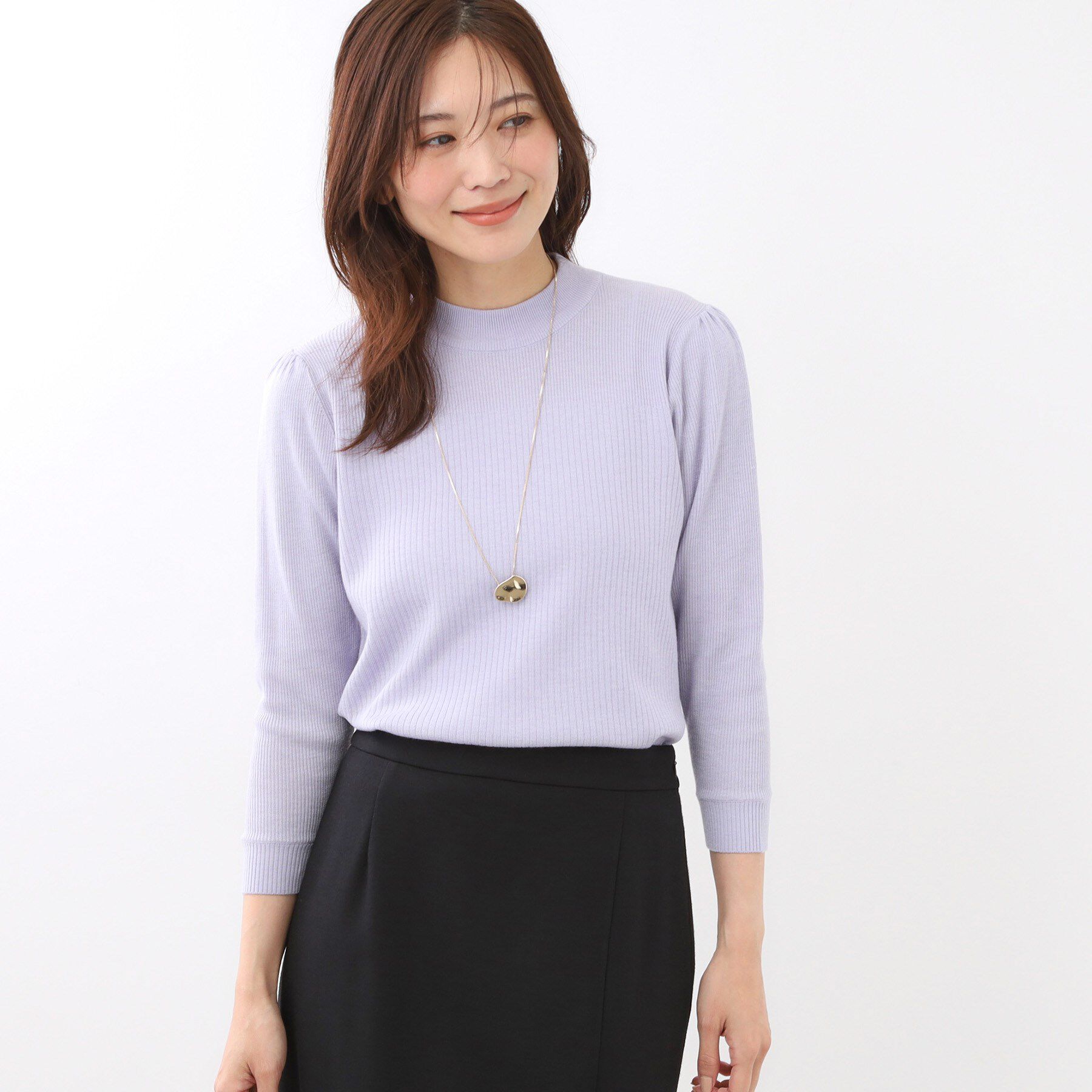 Reflect「【選べる5色／アンサンブル可】プチハイネックリブニット」|ニット・セーター|