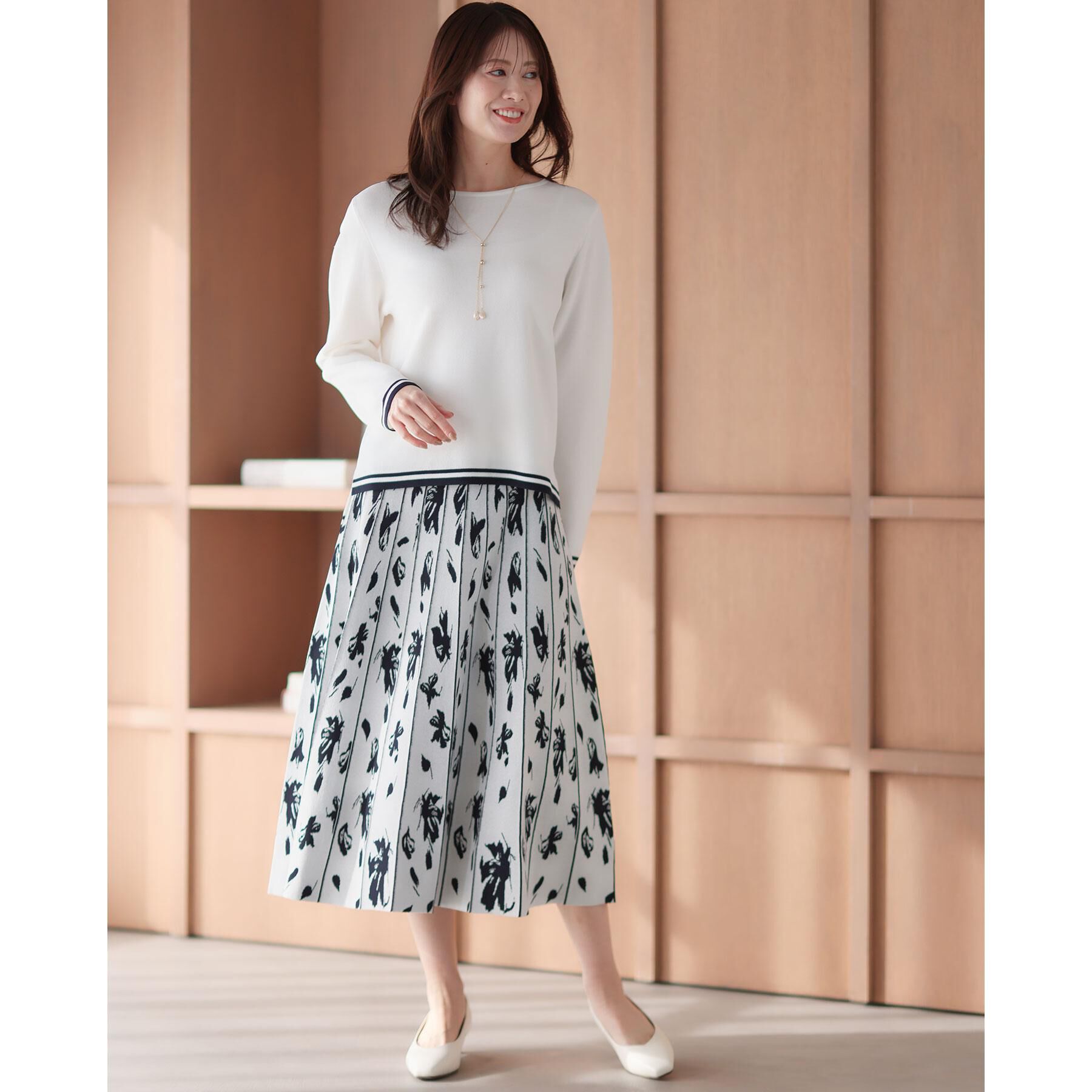 Reflect「【セットアップ可】ダブルジャカードニットプルオーバー」|ニット・セーター|