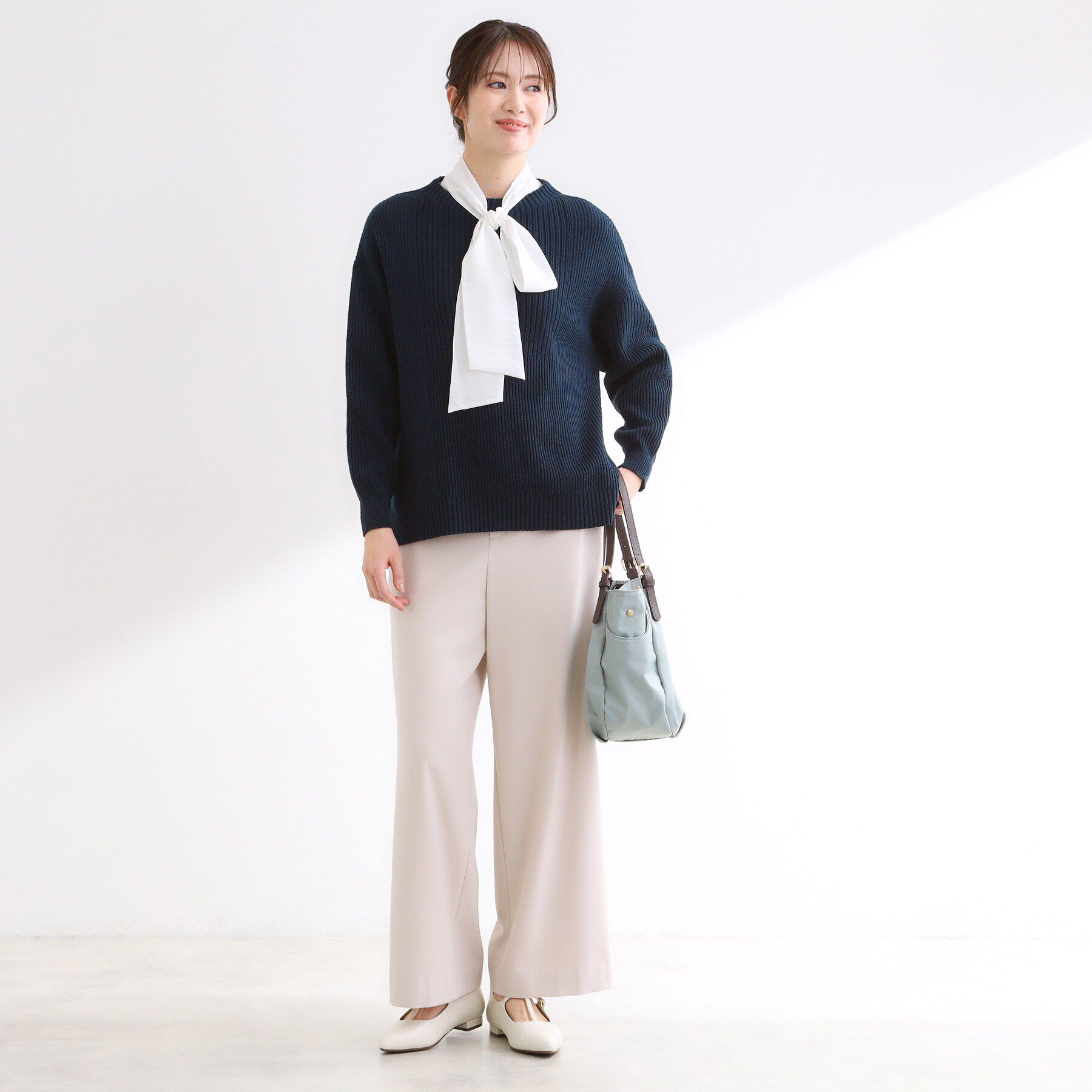 Reflect「【腰周りカバー／長め丈】モックネックニットプルオーバー」|ニット・セーター|