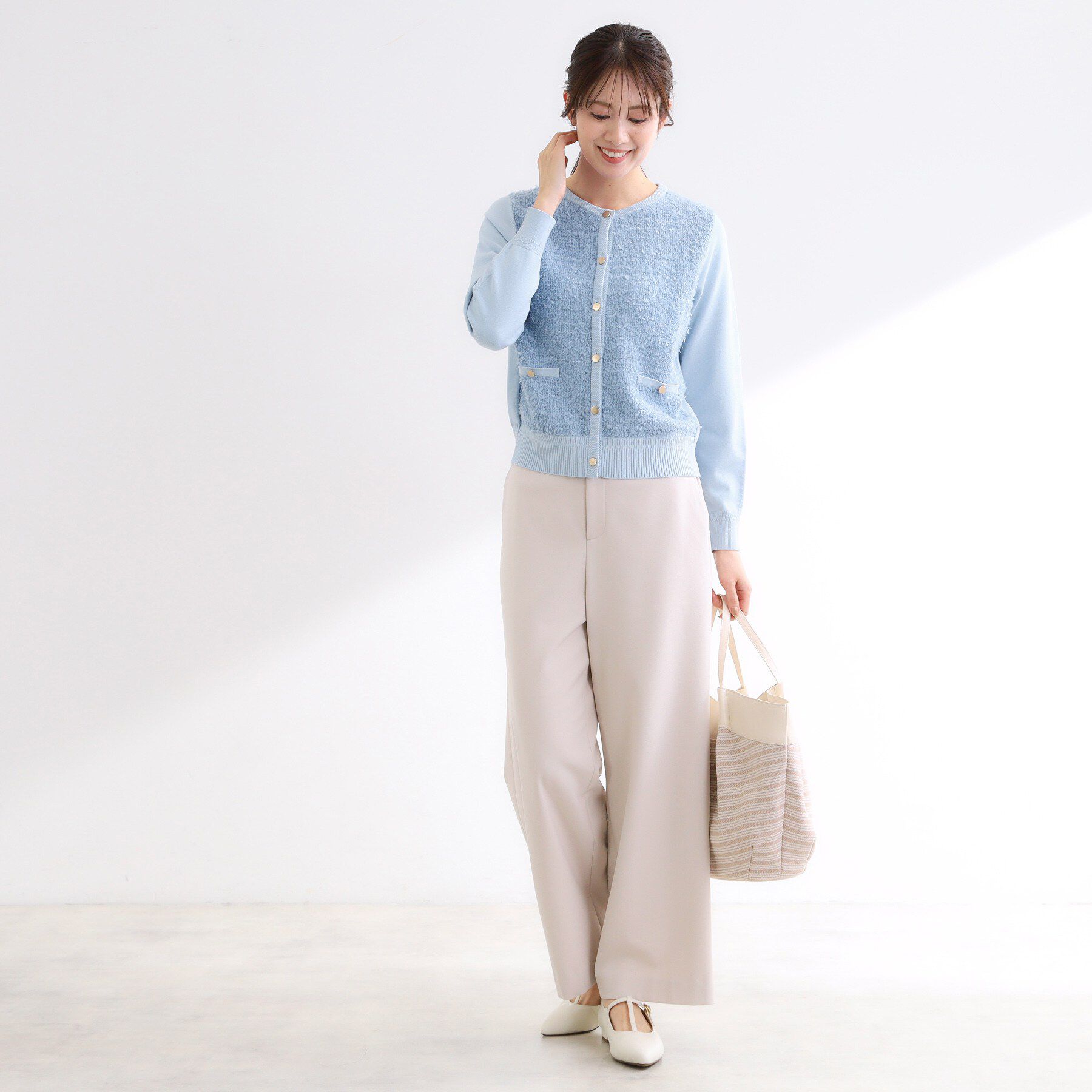 Reflect「【着映え◎】ツイード風ニットカーディガン」|カーディガン|