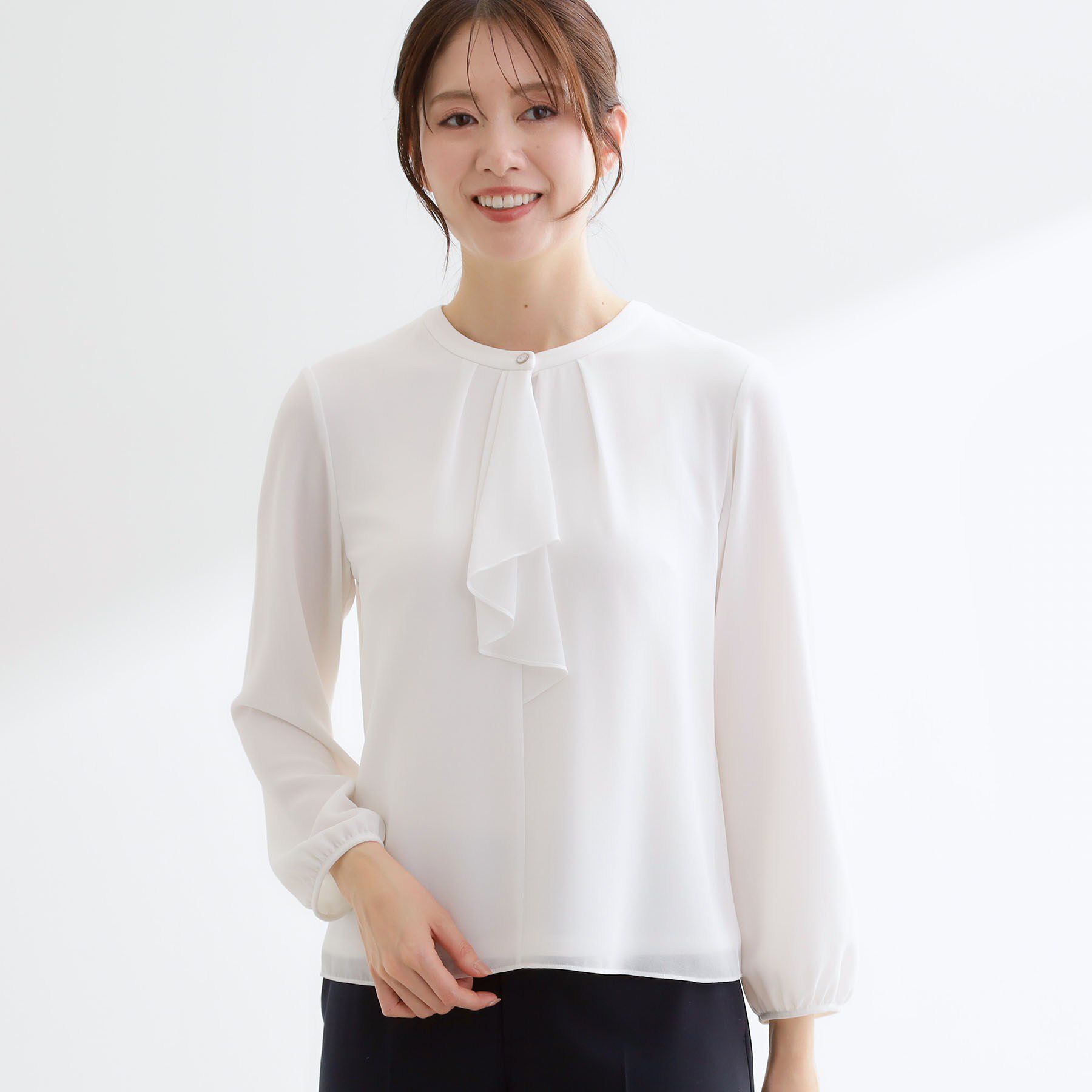 Reflect「フロントフリルシフォンブラウス」|シャツ・ブラウス|