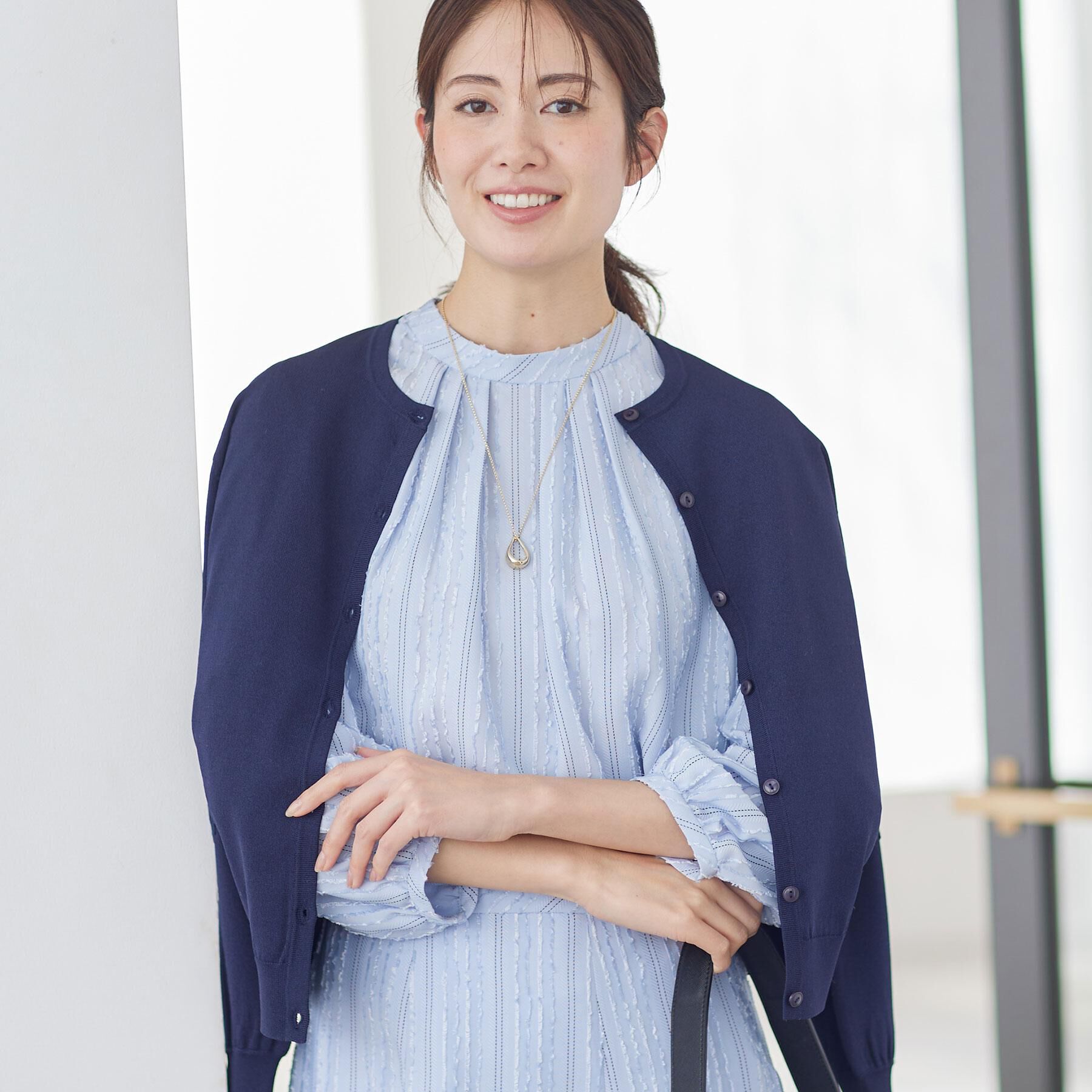 Reflect「レースデザインスリーブカーディガン」|カーディガン|ネイビー(094)