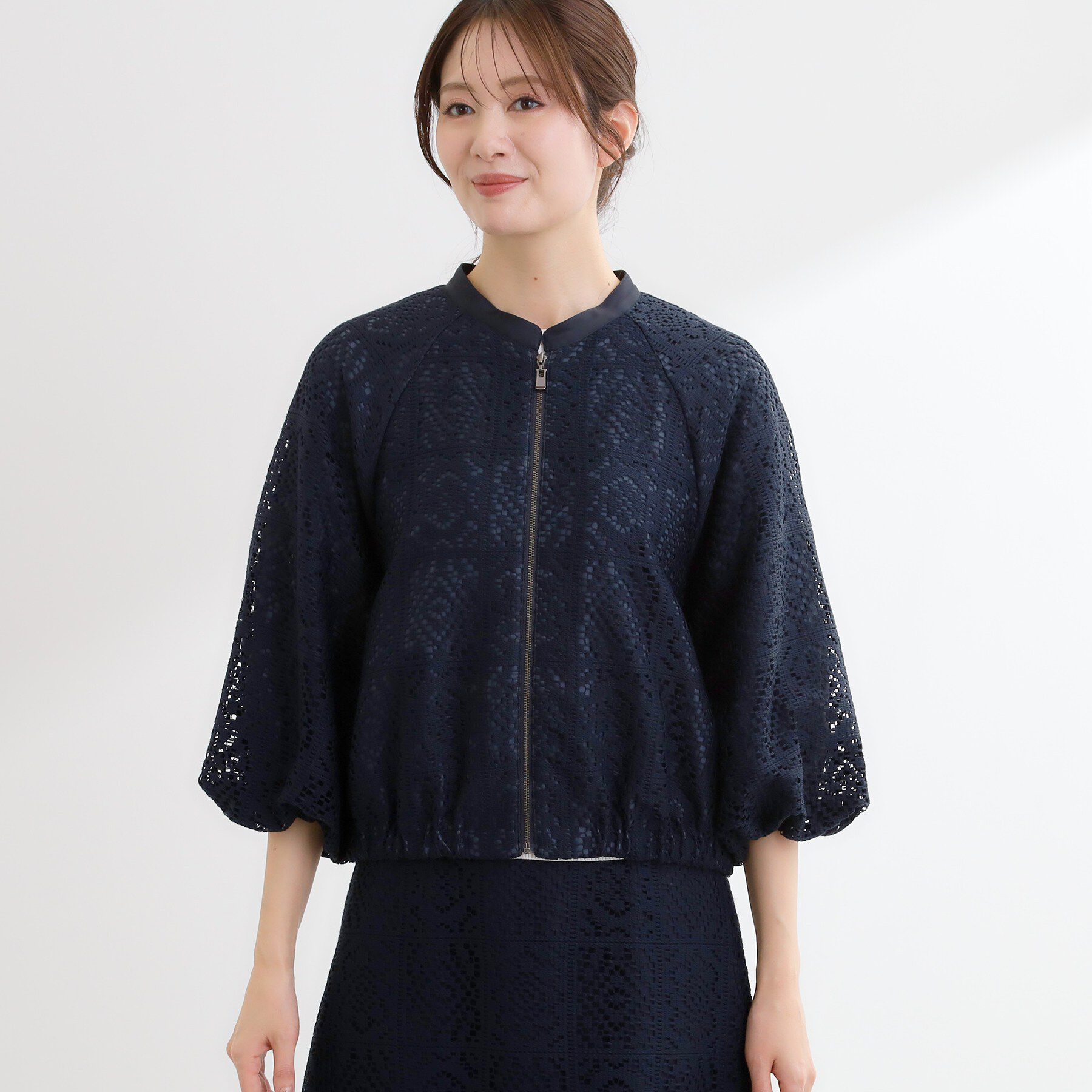 Reflect「【セットアップ可】ジップアップレースショートブルゾン」|ブルゾン・スタジャン|