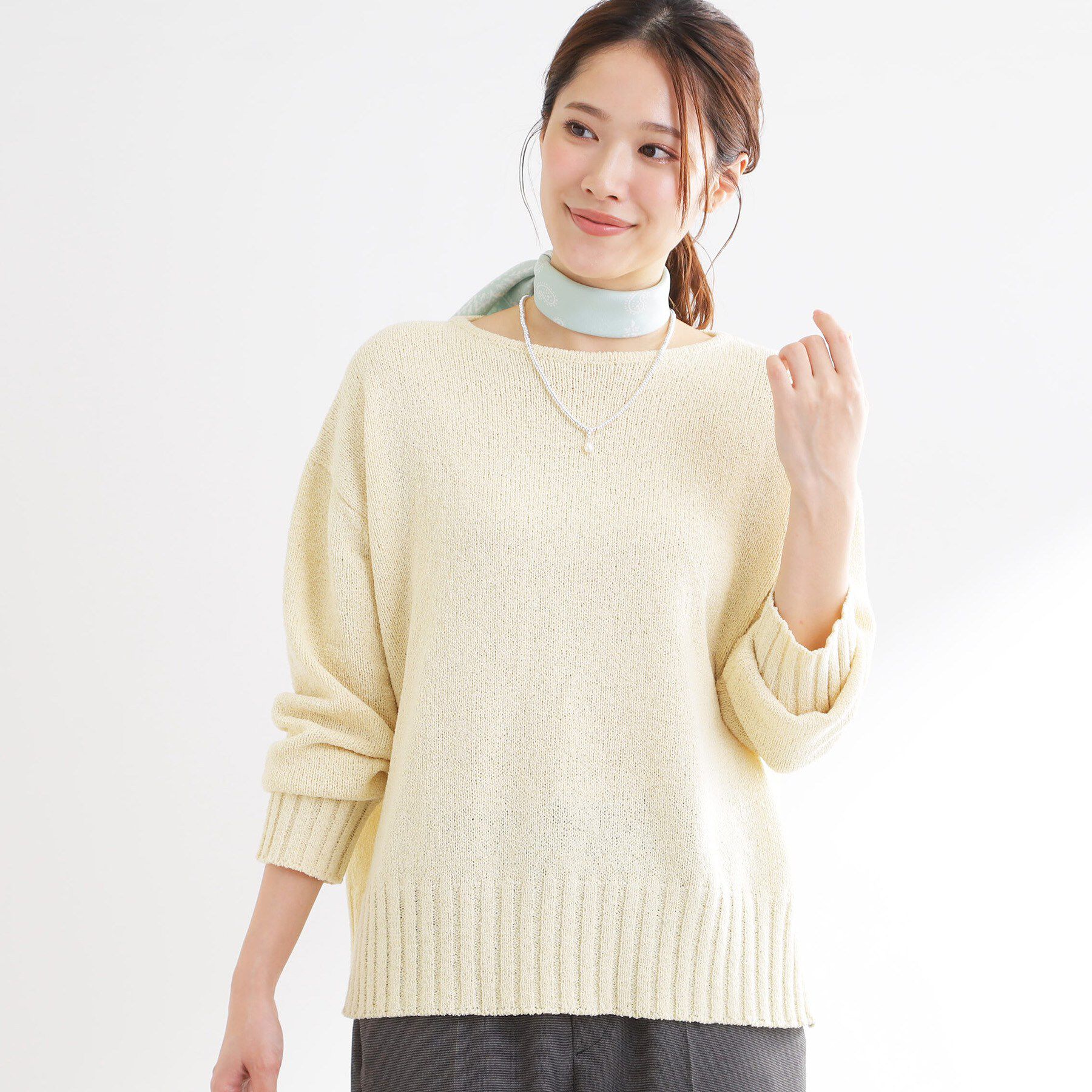 Reflect「【レイヤードにおすすめ◎】ロング丈リラクシーニット」|ニット・セーター|ライトイエロー(03