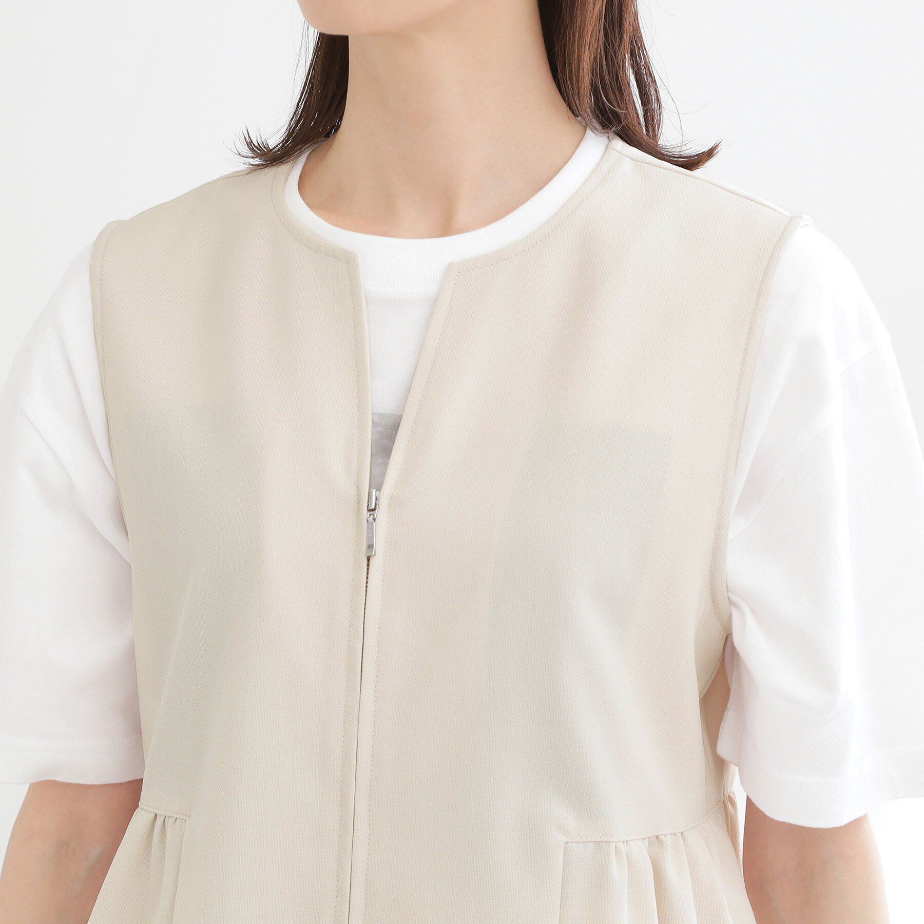 Reflect「【単品使い◎】ペプラムベスト＋リラクシーパンツセット」|スーツ|