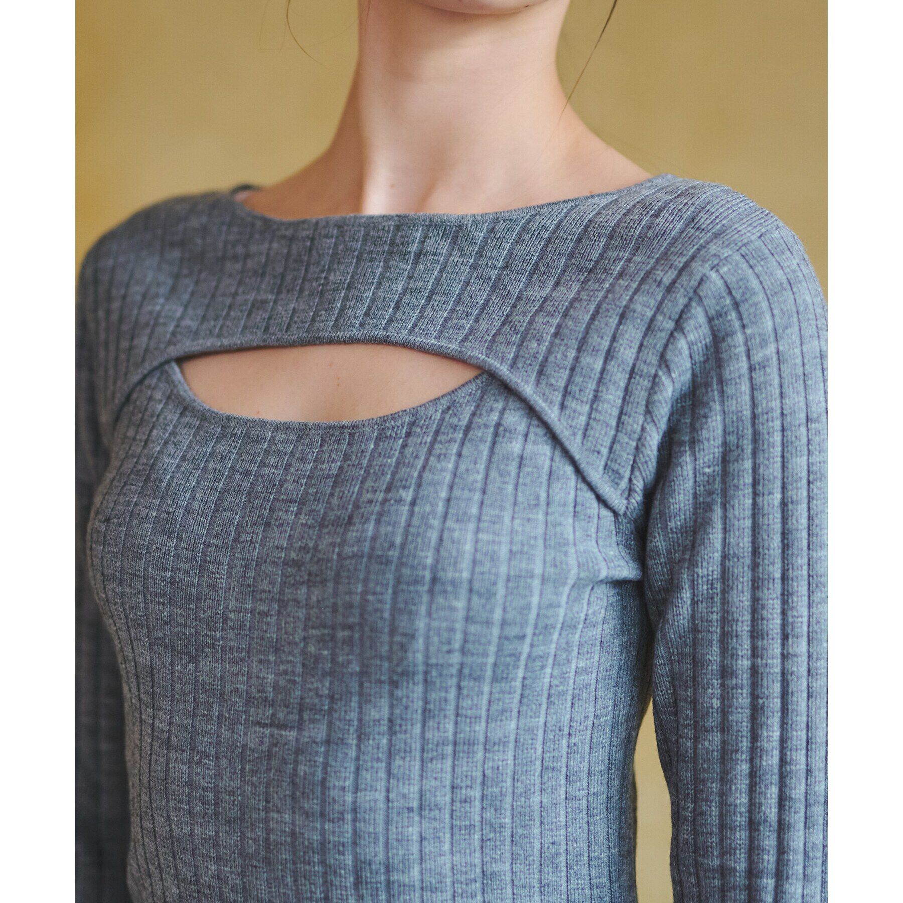 DRESSTERIOR「デコルテリブニットワンピース」|ワンピース|