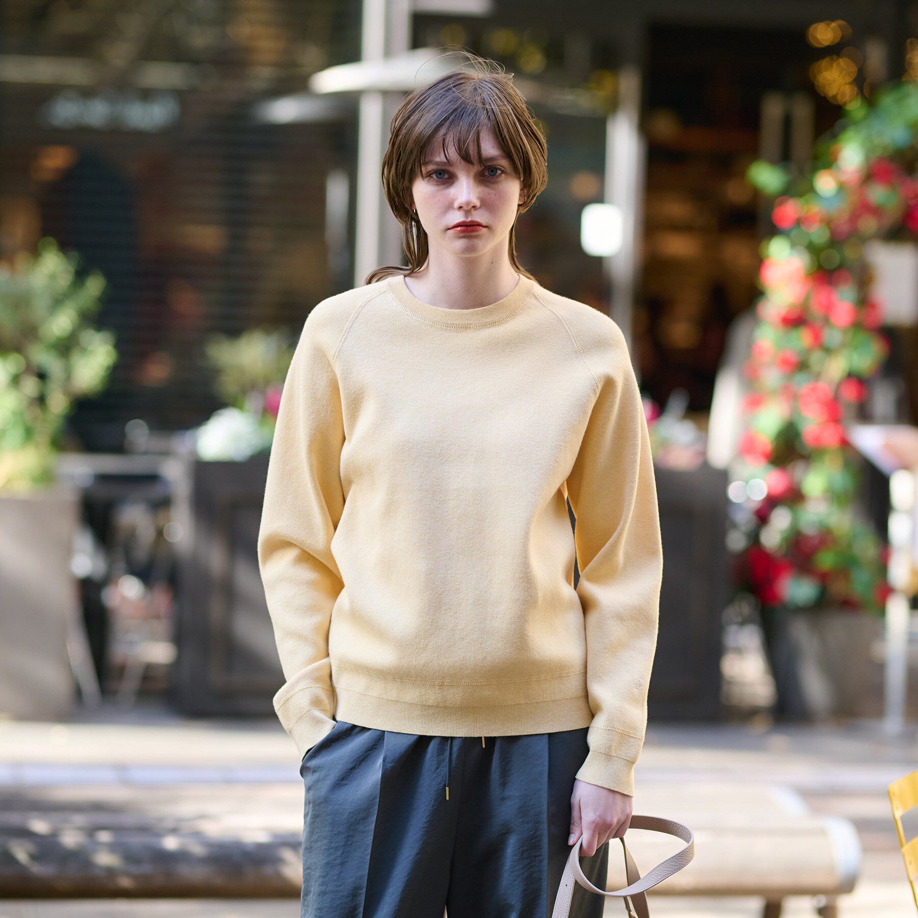 DRESSTERIOR「【洗える】ウォッシャブル コットンカシミヤ混ニット」|ニット・セーター|オレンジ(065)