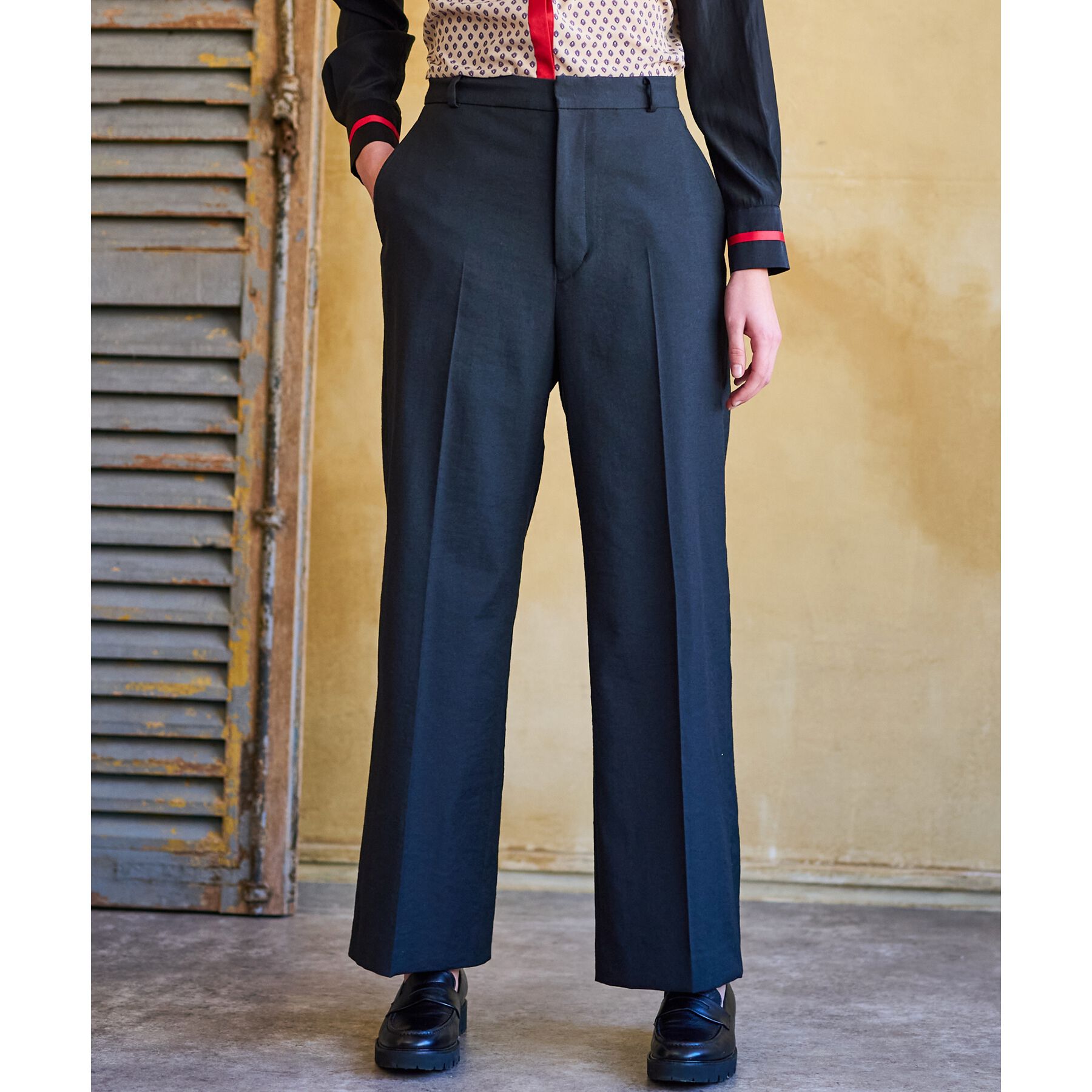 DRESSTERIOR「【洗える/吸水速乾/接触冷感/UVカット】リネンミックスストレッチワイドパンツ」|その他|