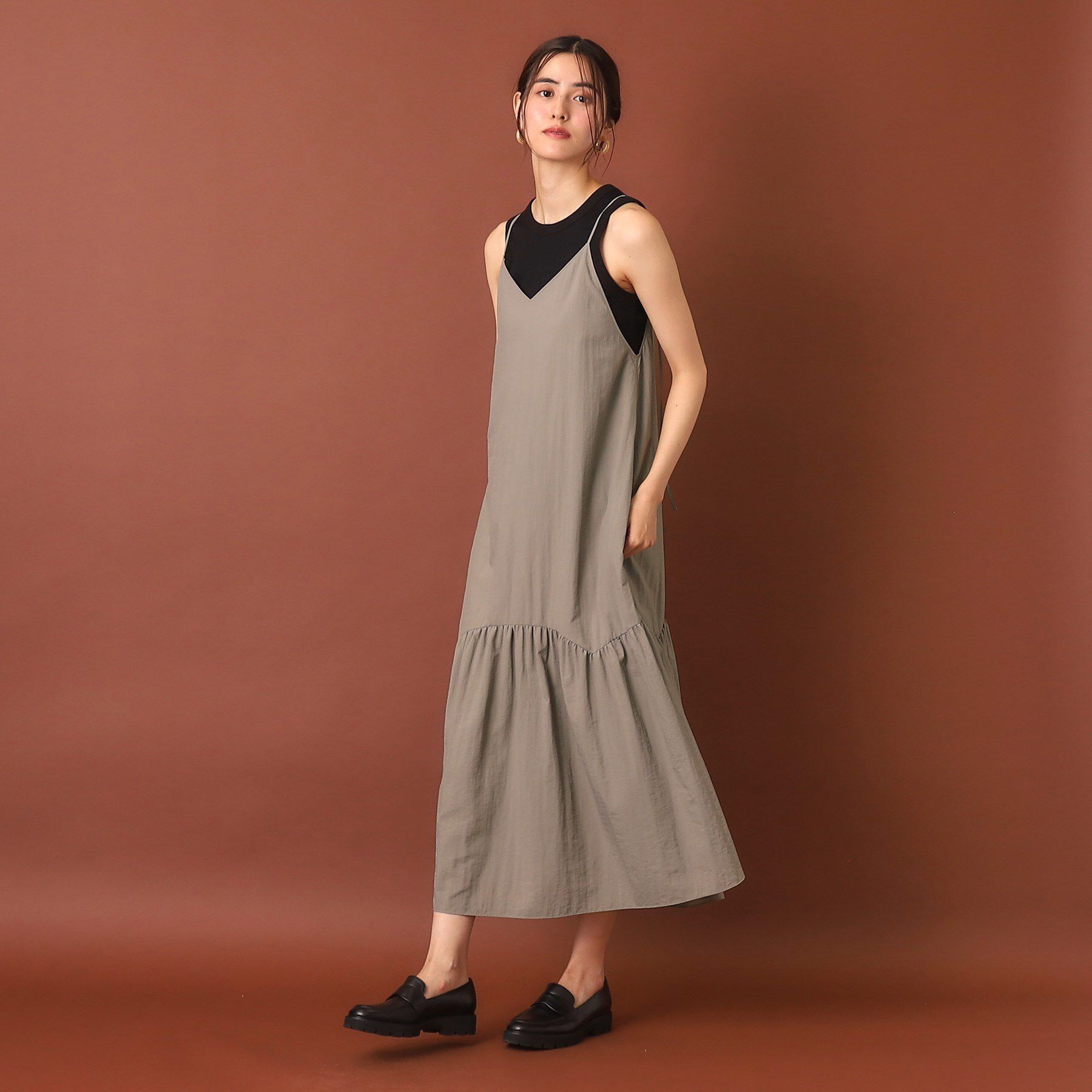 DRESSTERIOR「【接触冷感/撥水】タフタキャミワンピース」|ワンピース|