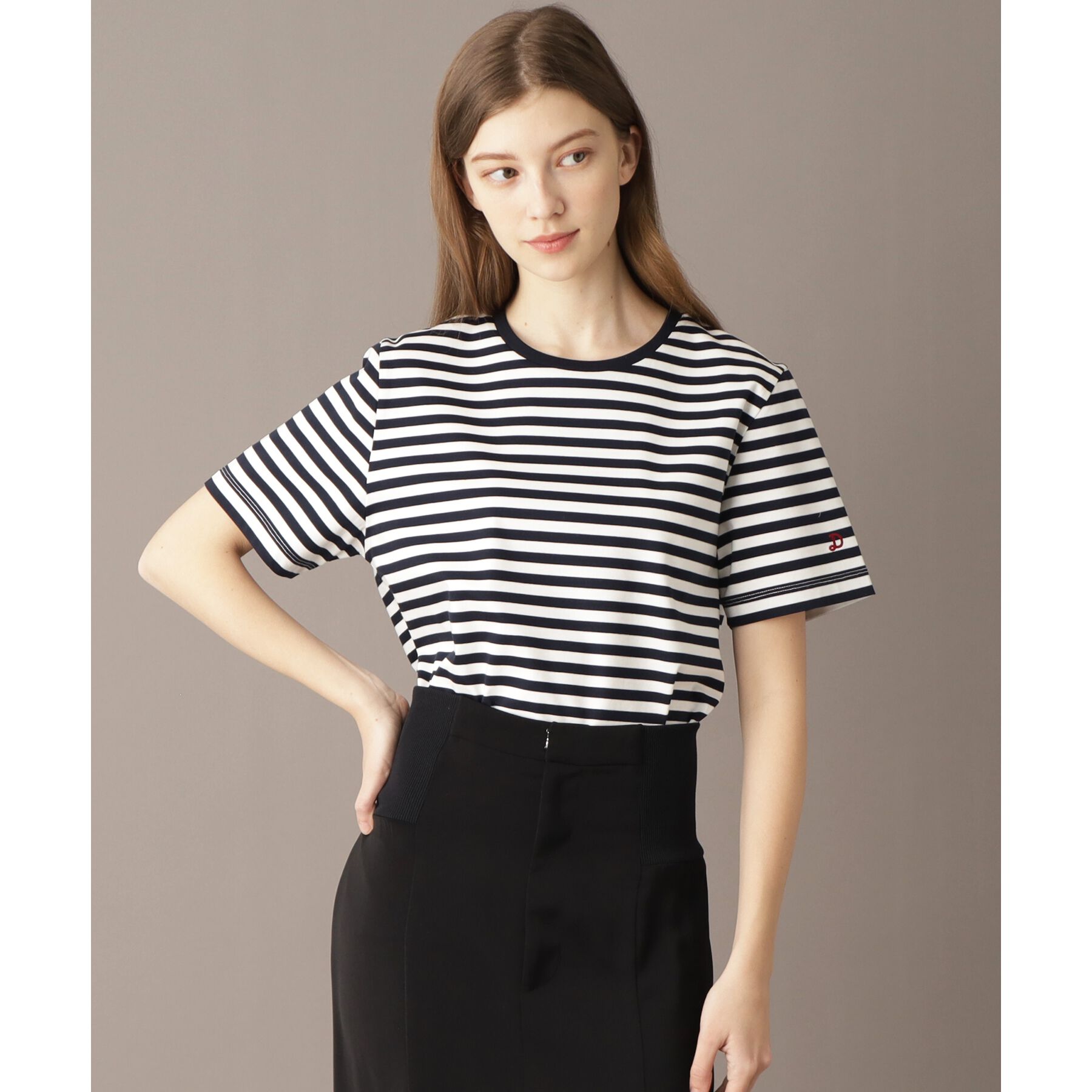 DRESSTERIOR「【接触冷感/抗菌防臭/消臭】アイスクリアコットンボーダーTシャツ」|Tシャツ・カットソー|