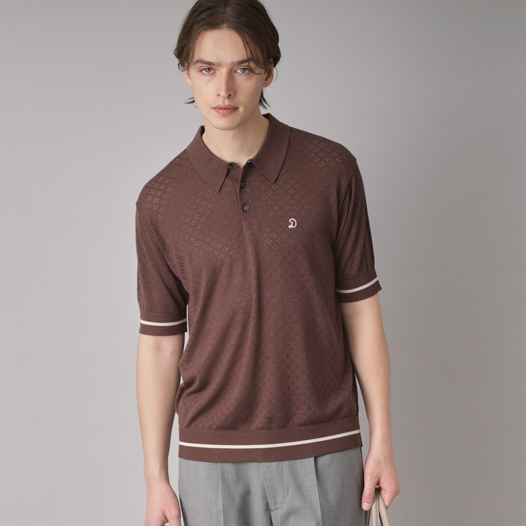 DRESSTERIOR「レースジャカード ニットポロ」|ポロシャツ|