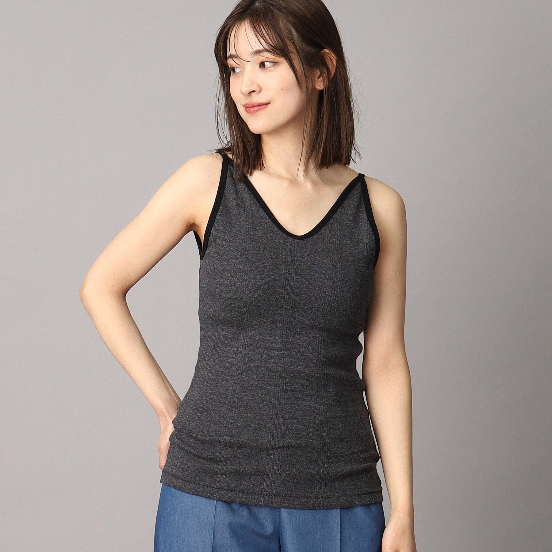 DRESSTERIOR「Robert．P．Miller（ロベルト・ピー・ミラー）パネルリブ カップ付き キャミタンクトップ」|キャミソール|