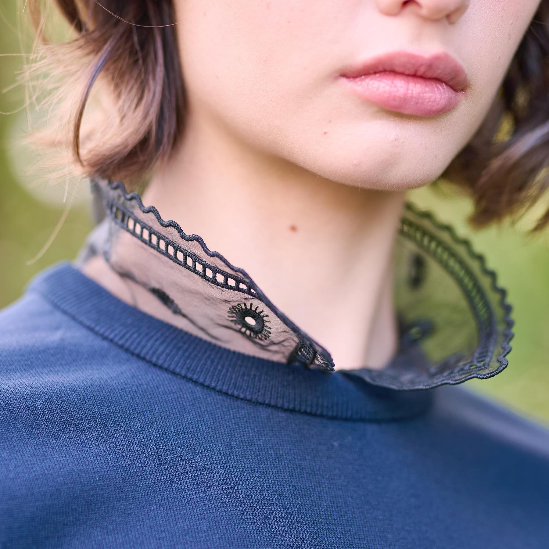 DRESSTERIOR「【洗える／2WAY】エンブロイダリーカラーニット」|ニット・セーター|