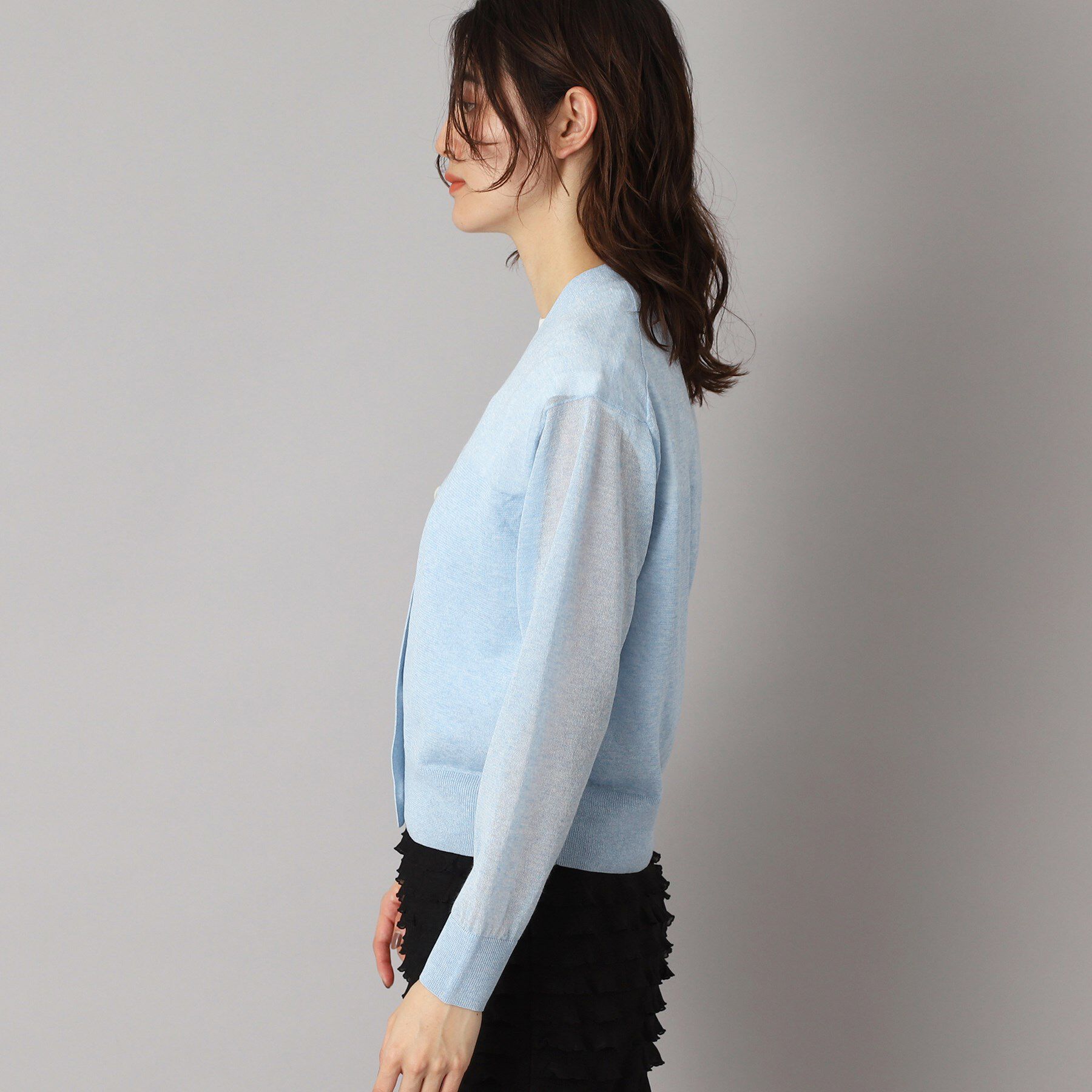 DRESSTERIOR「【洗える/ショート丈】シアーコンビカーディガン」|カーディガン|