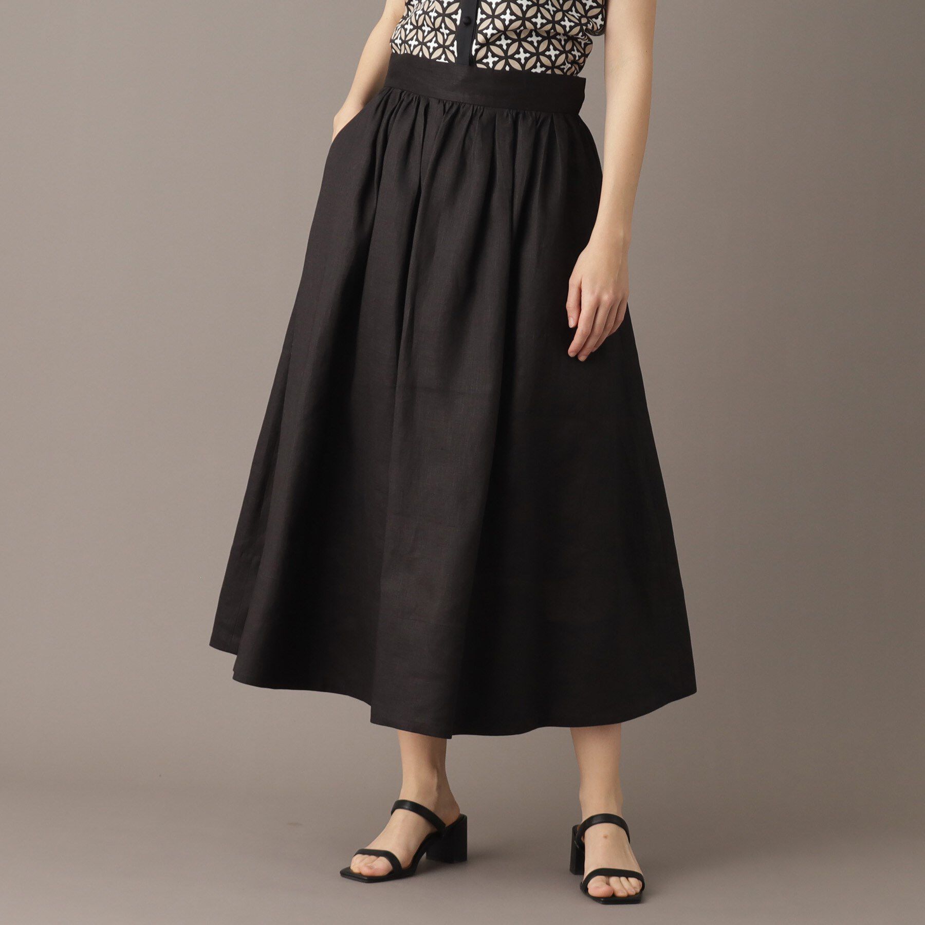 DRESSTERIOR「【洗える／ふんわり軽やか】フレンチリネンタックギャザースカート」|スカート|