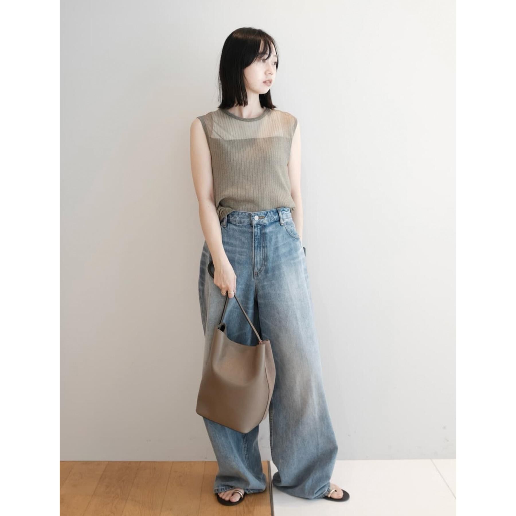 DRESSTERIOR「ラメテレコレギュラータンクトップ」|キャミソール|