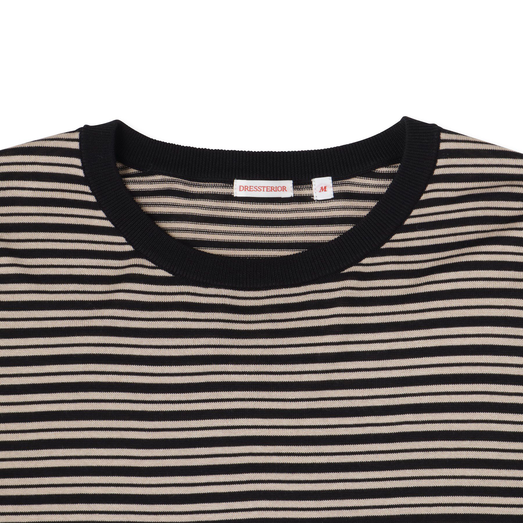 DRESSTERIOR「シルク混ボーダーハーフスリーブニットT」|ニット・セーター|