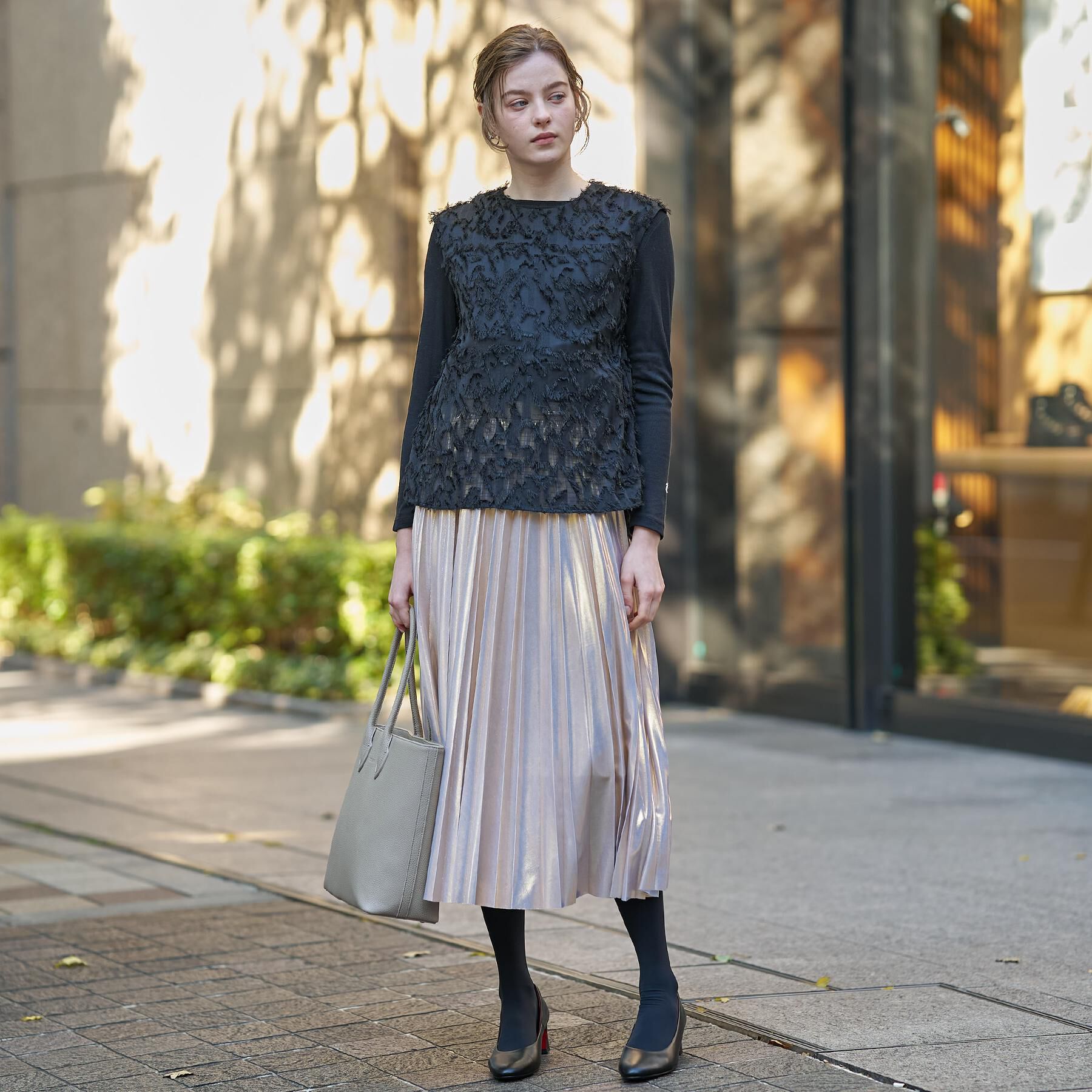 DRESSTERIOR「【セットアップ可/トレンド】カットジャカードフレンチスリーブブラウス」|シャツ・ブラウス|