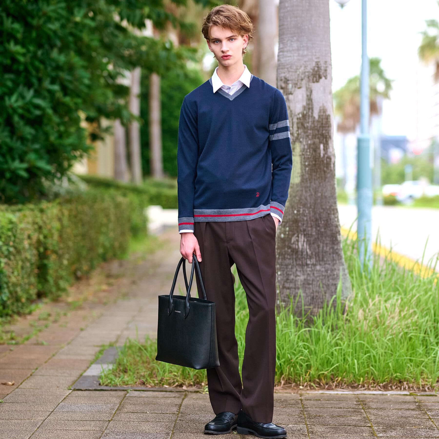 DRESSTERIOR「ウォッシャブルファインメリノ Vネックニット」|ニット・セーター|