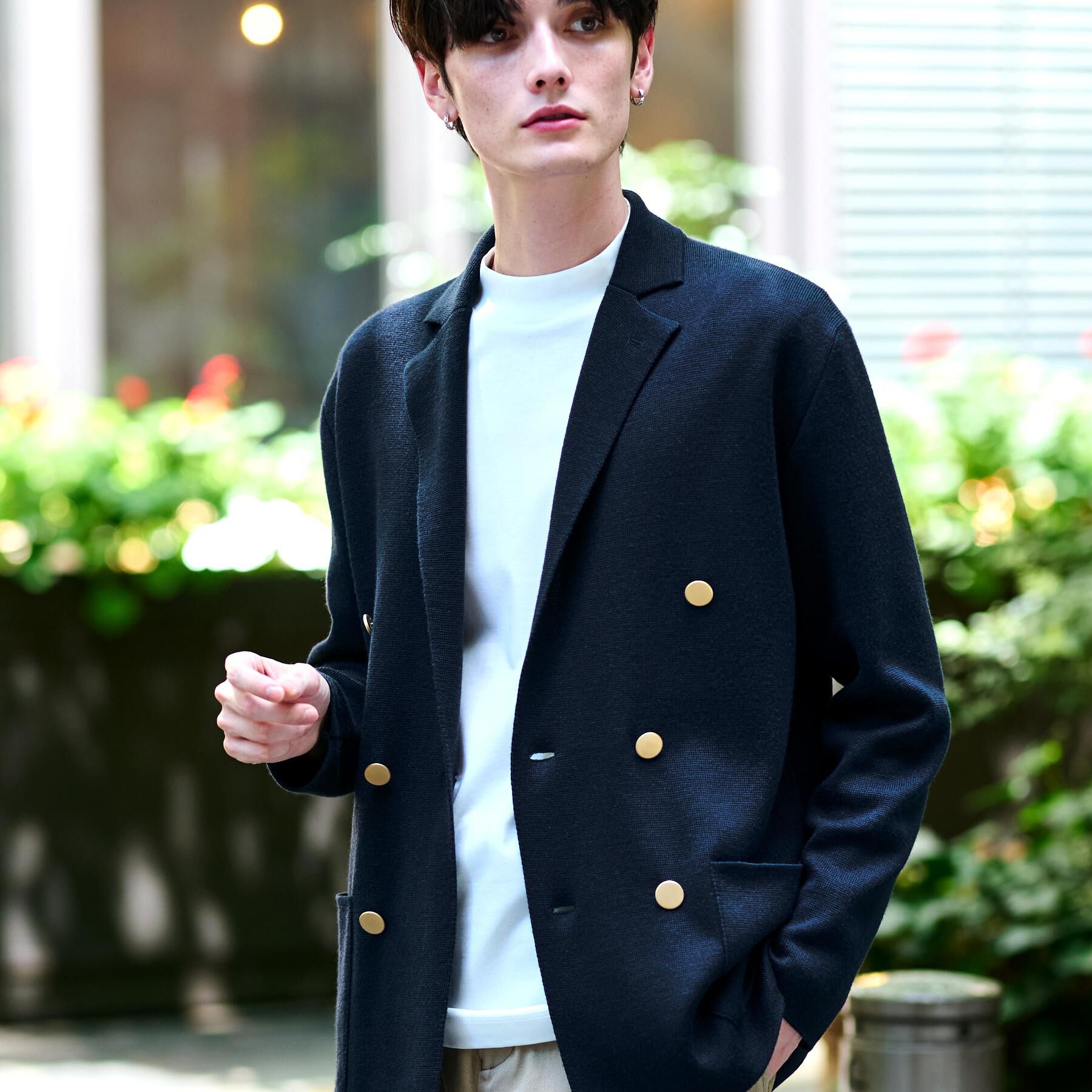 DRESSTERIOR「ダブルブレスト ニットジャケット」|テーラードジャケット|