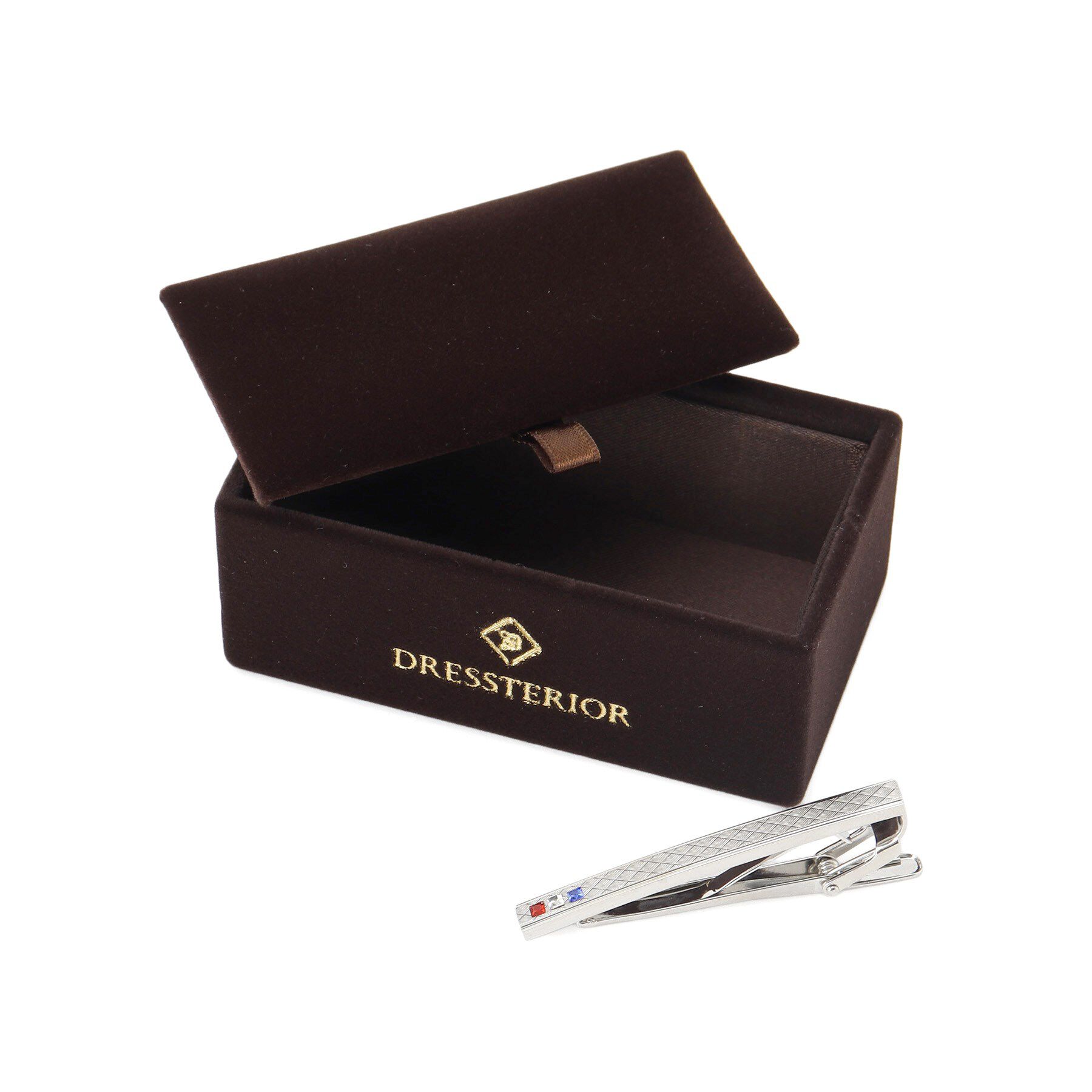 DRESSTERIOR「トリコロール ダイヤカットタイバー」|ネクタイピン・カフスボタン|