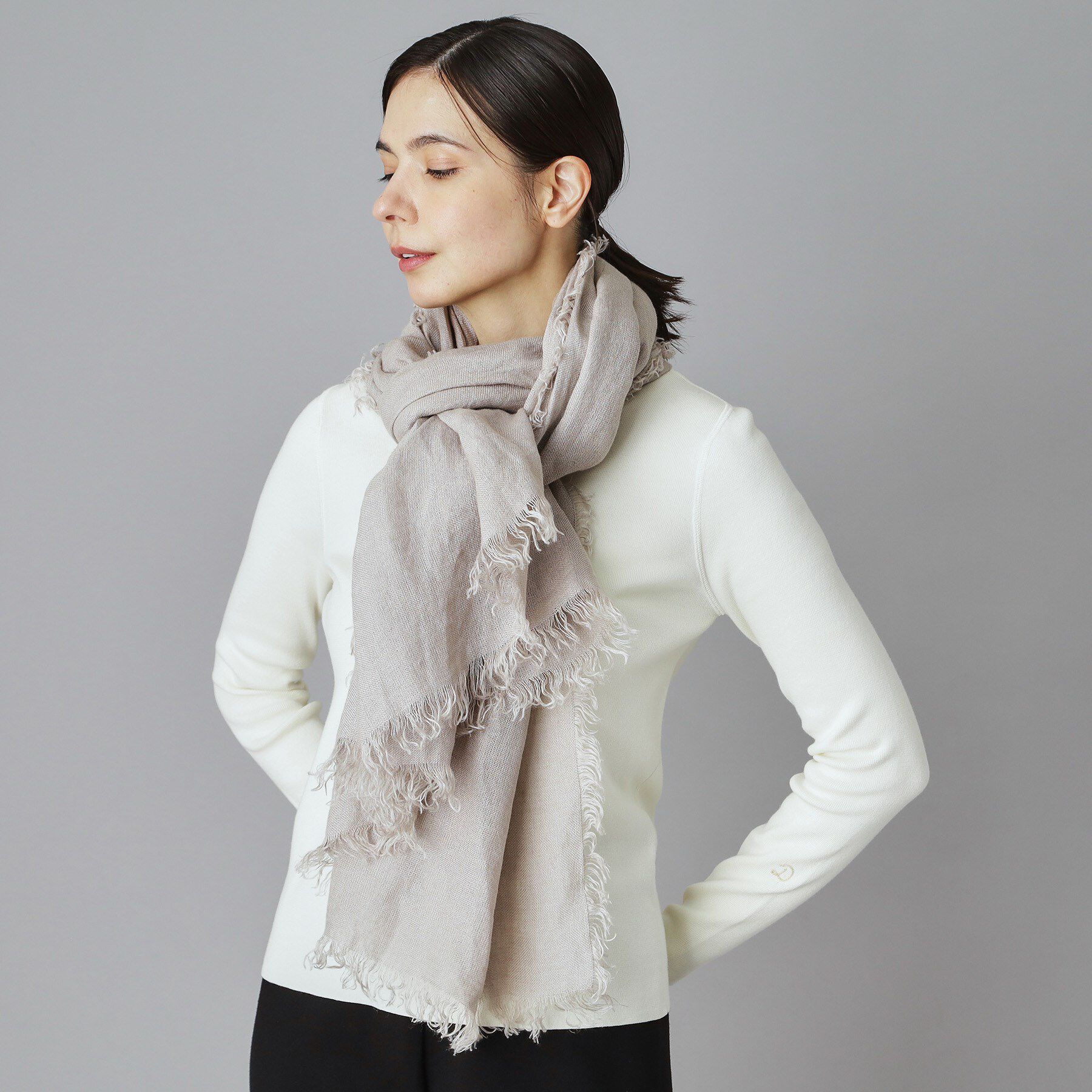 DRESSTERIOR「ASAUCE MELER（アソースメレ）フランダース産リネンガーゼストール」|ストール|