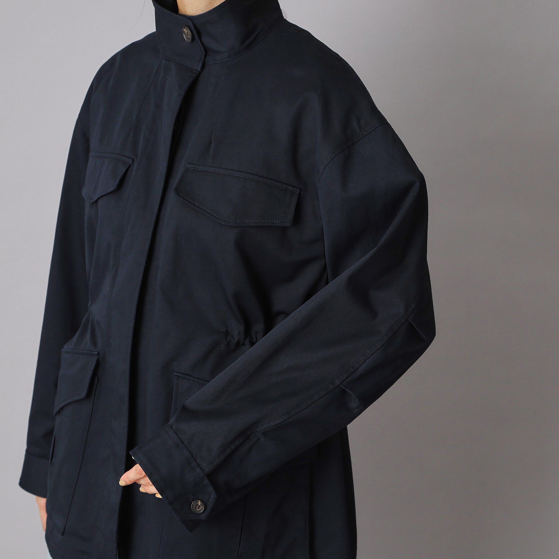 DRESSTERIOR「【ウォッシャブル】コンパクトコットンミリタリーブルゾン」|ブルゾン・スタジャン|