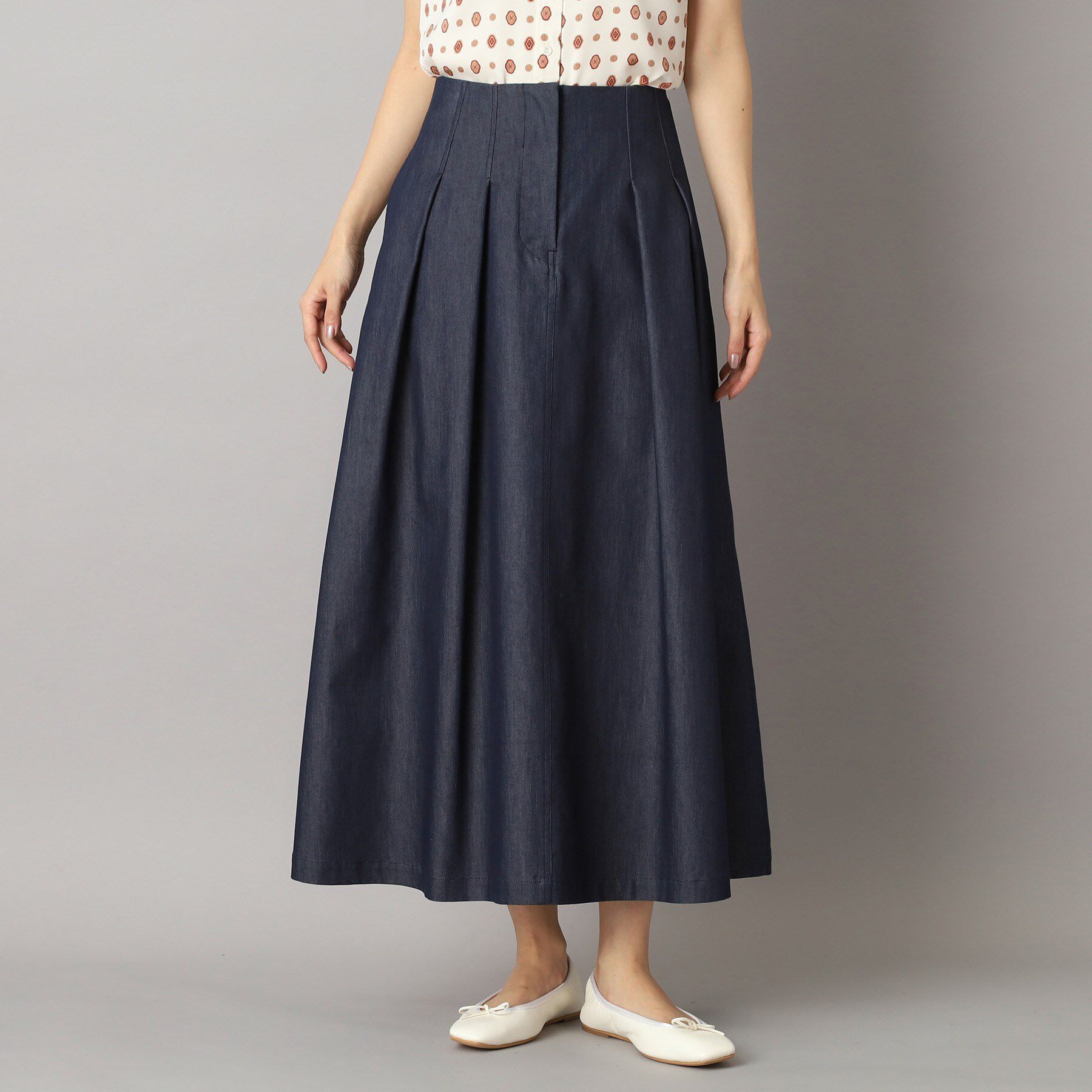DRESSTERIOR「クールタッチ デニムライク タックスカート」|スカート|
