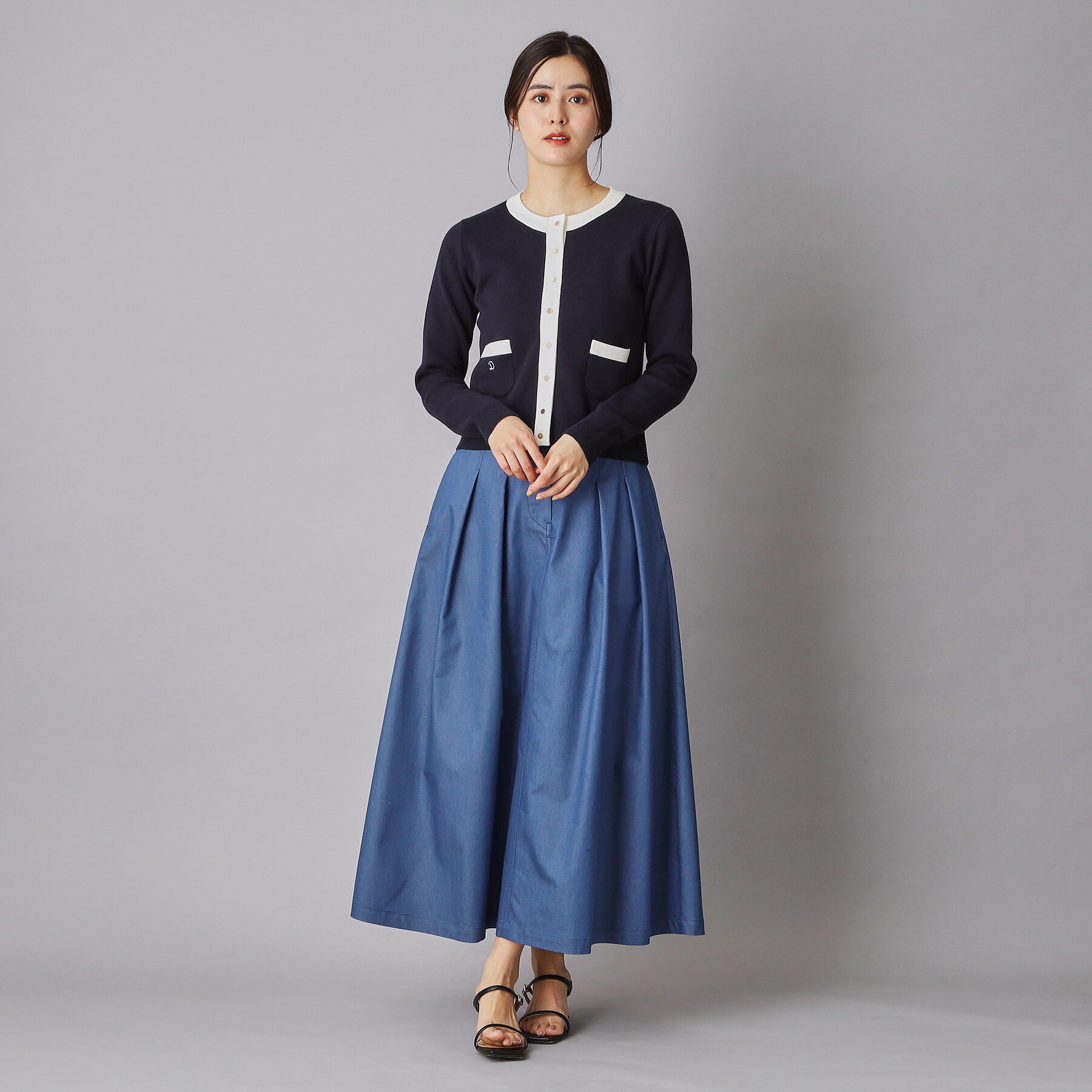 DRESSTERIOR「クールタッチ デニムライク タックスカート」|スカート|