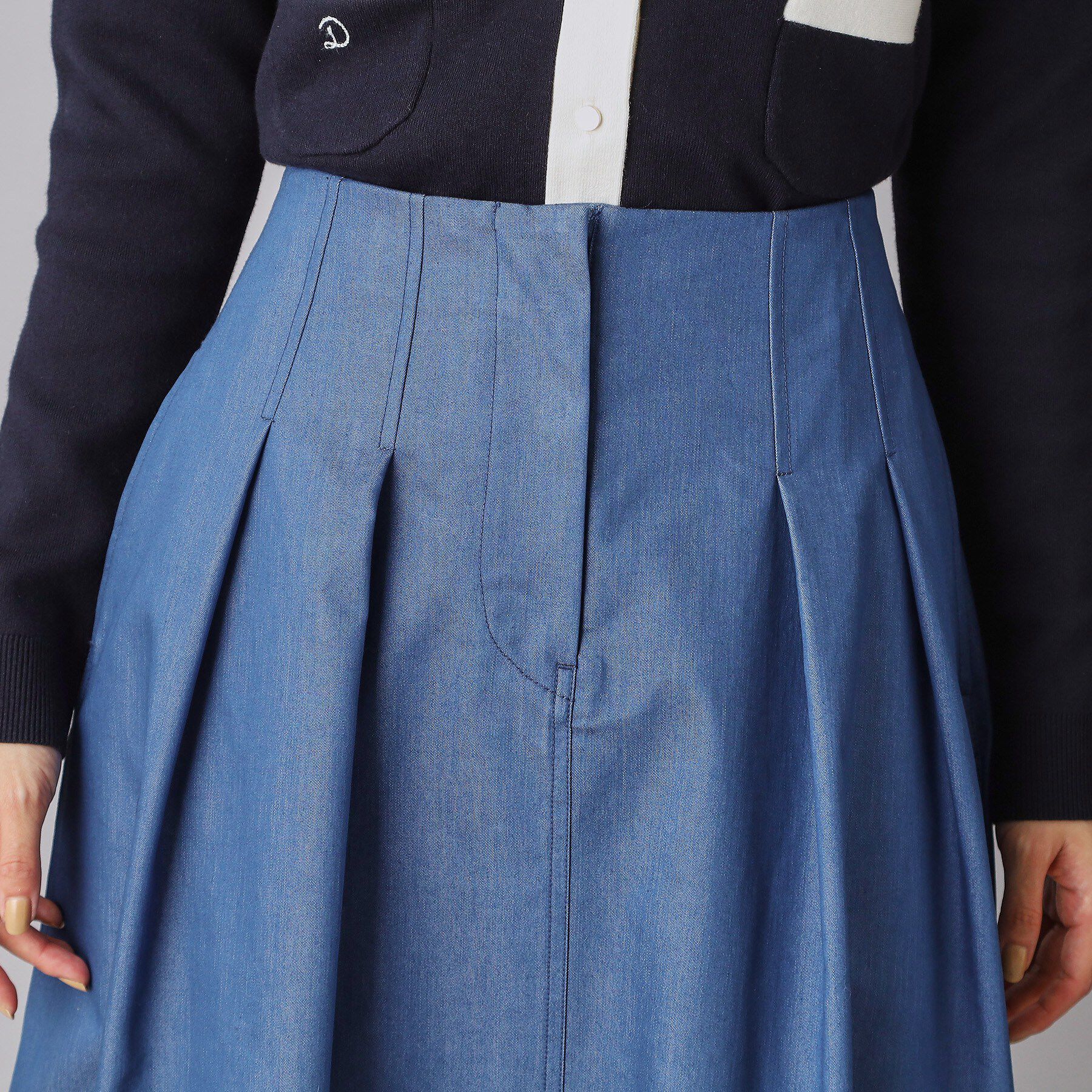 DRESSTERIOR「クールタッチ デニムライク タックスカート」|スカート|