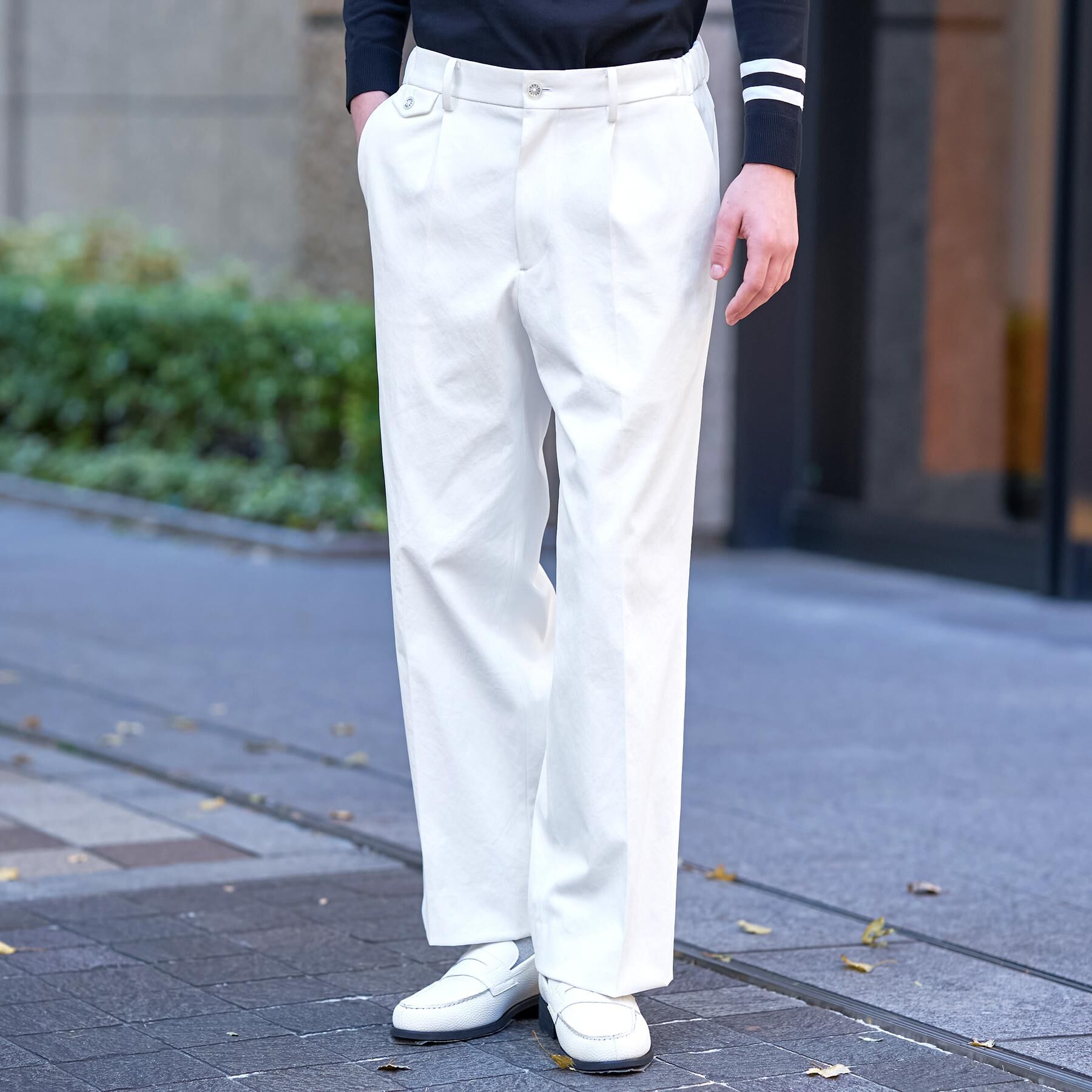 DRESSTERIOR「サイドゴア シェルタリングワイドパンツ」|その他|ホワイト(001)