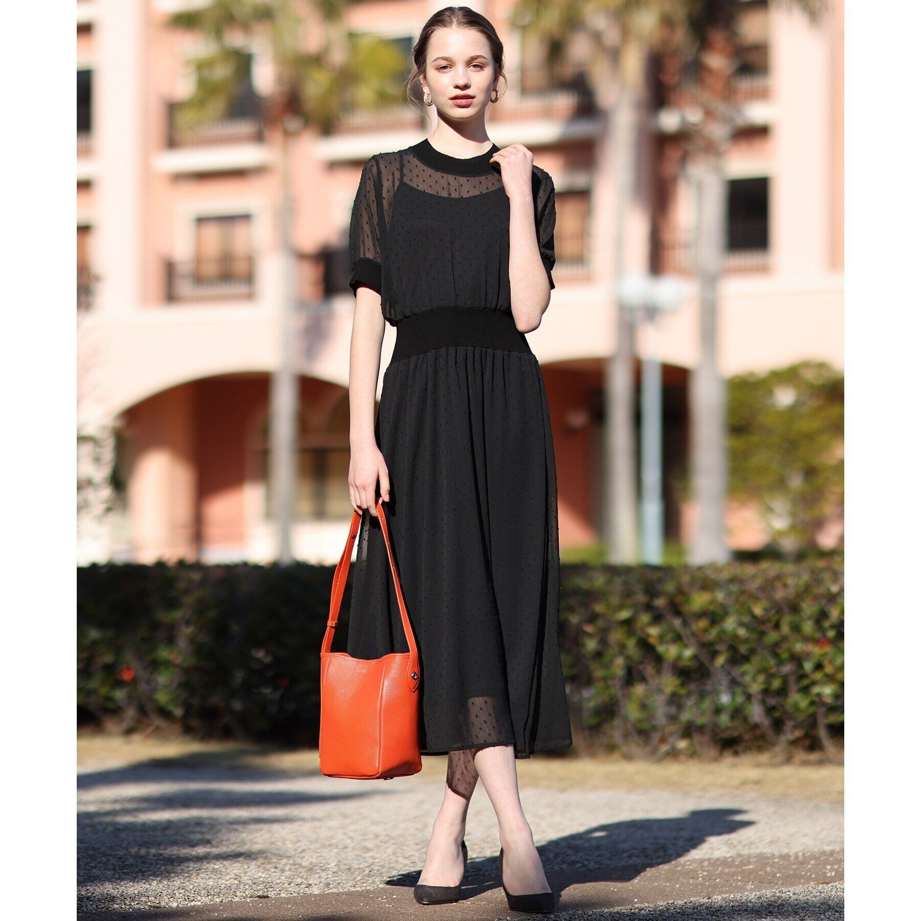 DRESSTERIOR「【otonaMUSE5月号掲載/ウォッシャブル】ドットカットジャガードドレス」|ワンピース|