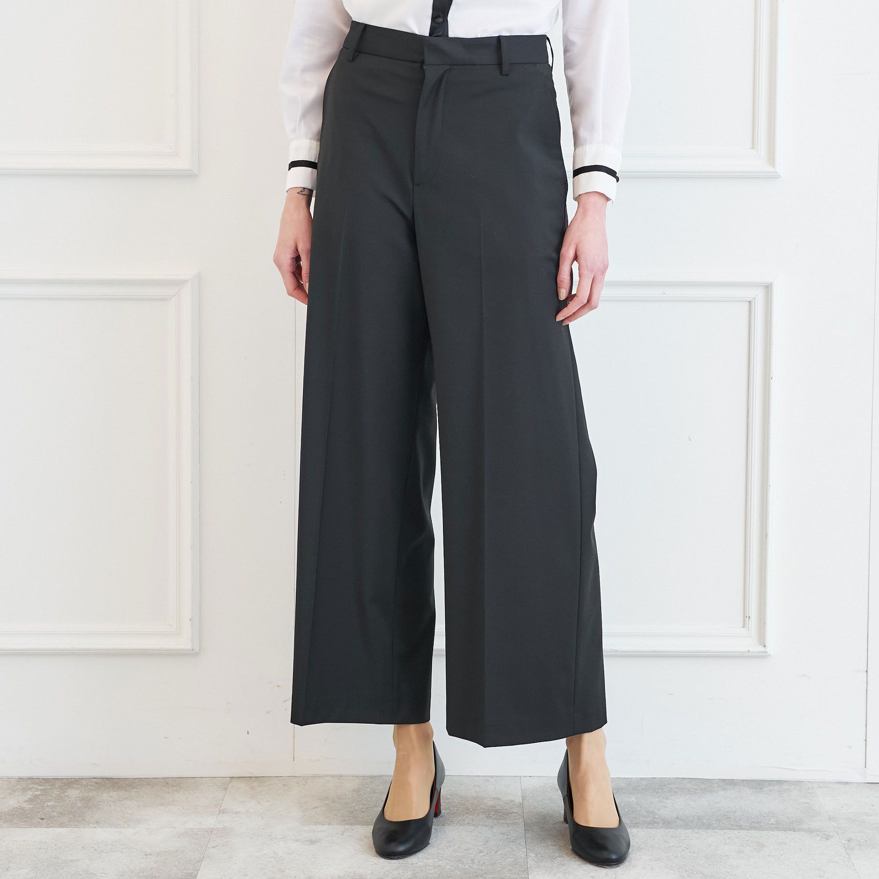DRESSTERIOR「【otonaMUSE5月号掲載/セットアップ可】ブラックワイドパンツ SETUP」|その他|ブラック(019)