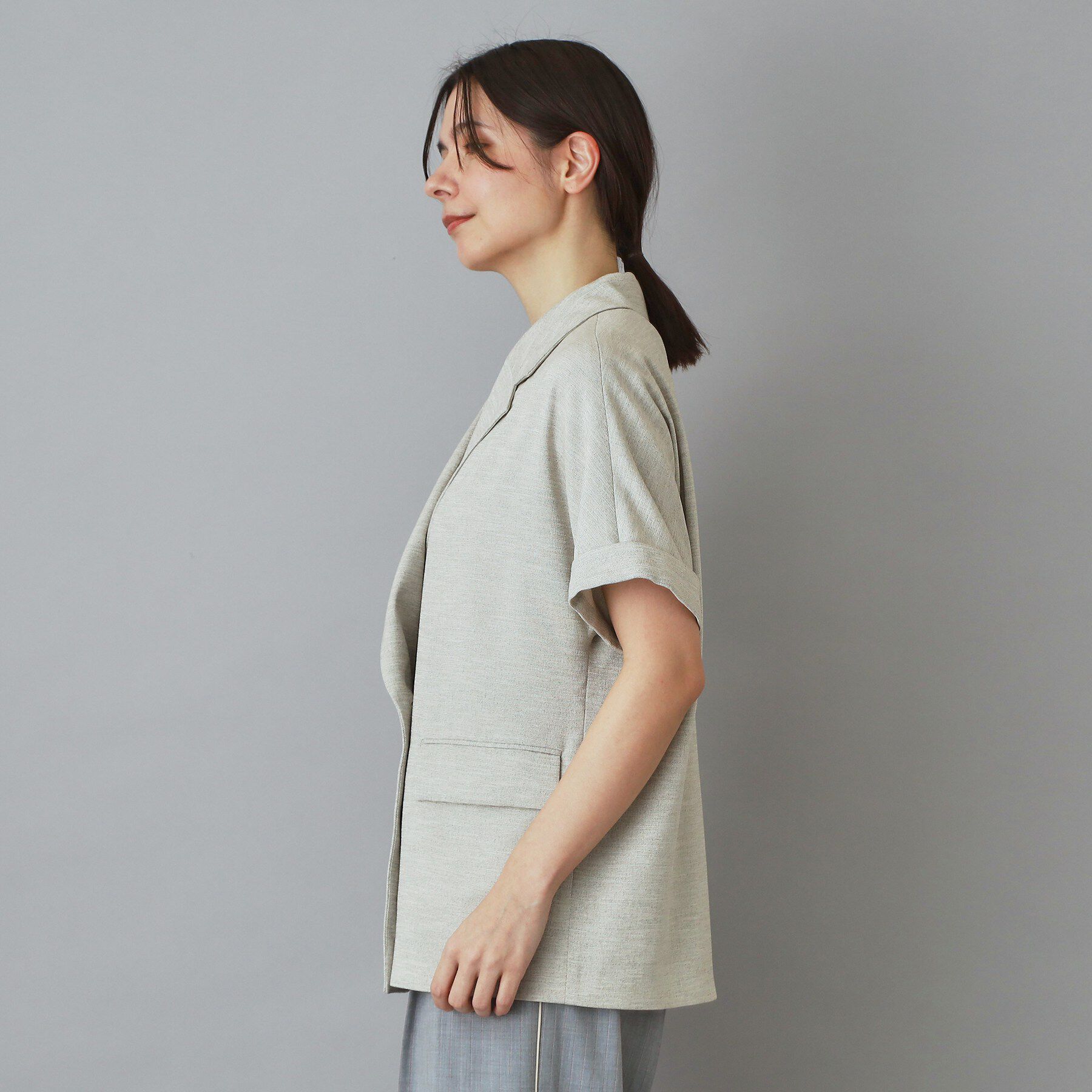 DRESSTERIOR「【UVカット/接触冷感/吸水速乾/セットアップ可】ウォッシャブル リネンライクドルマンジャケット」|テーラードジャケット|