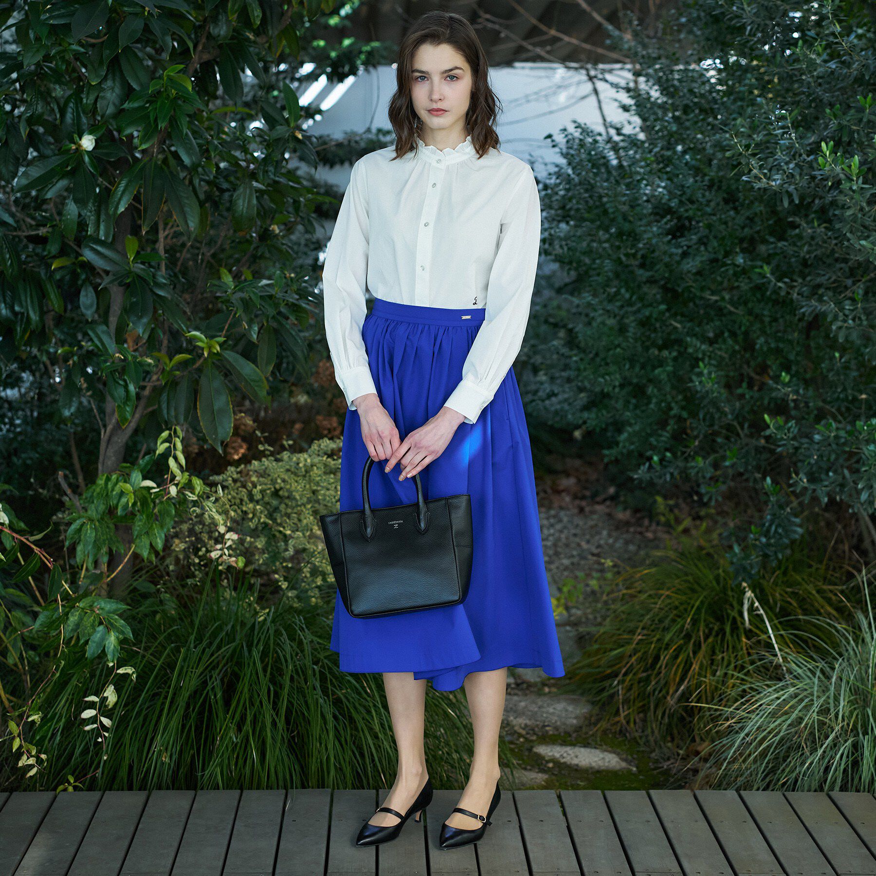 DRESSTERIOR「【ウォッシャブル/通勤】スタンドフリル ブラウス」|シャツ・ブラウス|