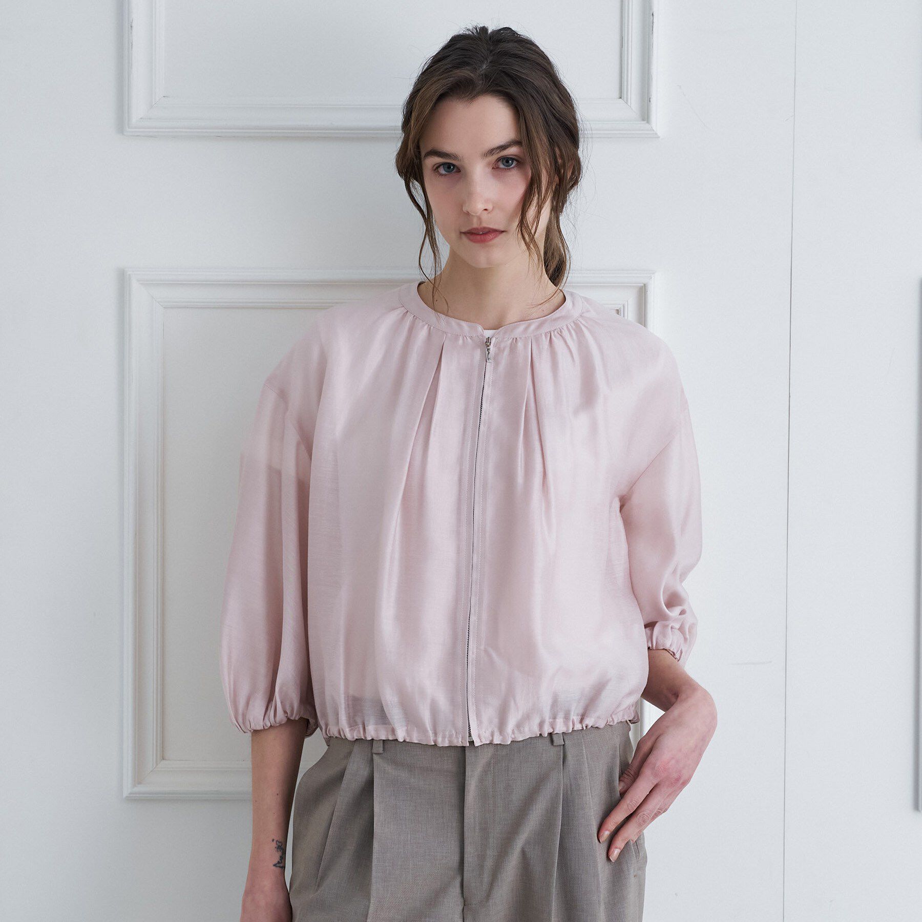 DRESSTERIOR「ウォッシャブル シアーショートブルゾン」|ブルゾン・スタジャン|