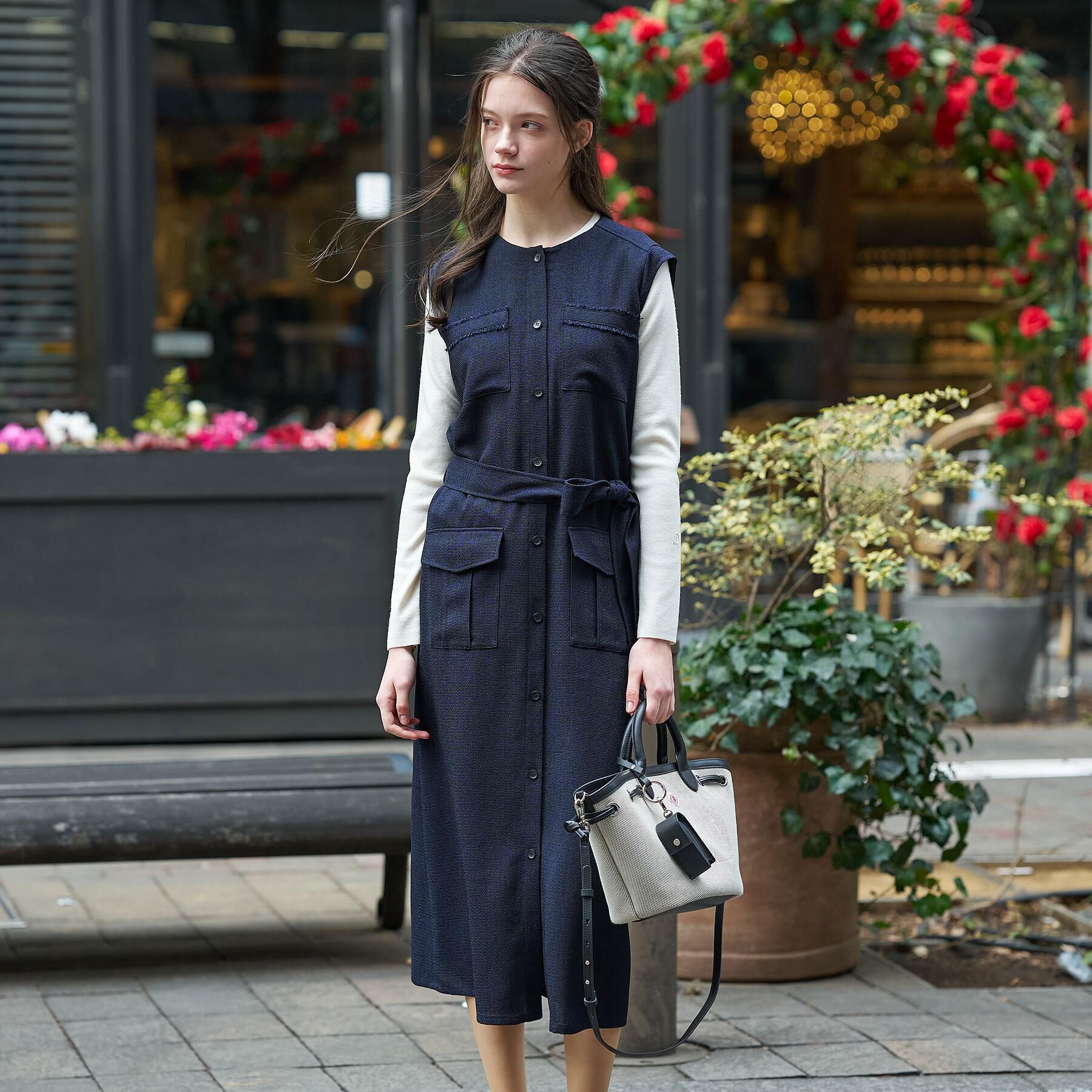 DRESSTERIOR「ウォッシャブル ツイードライク ワンピース」|ワンピース|