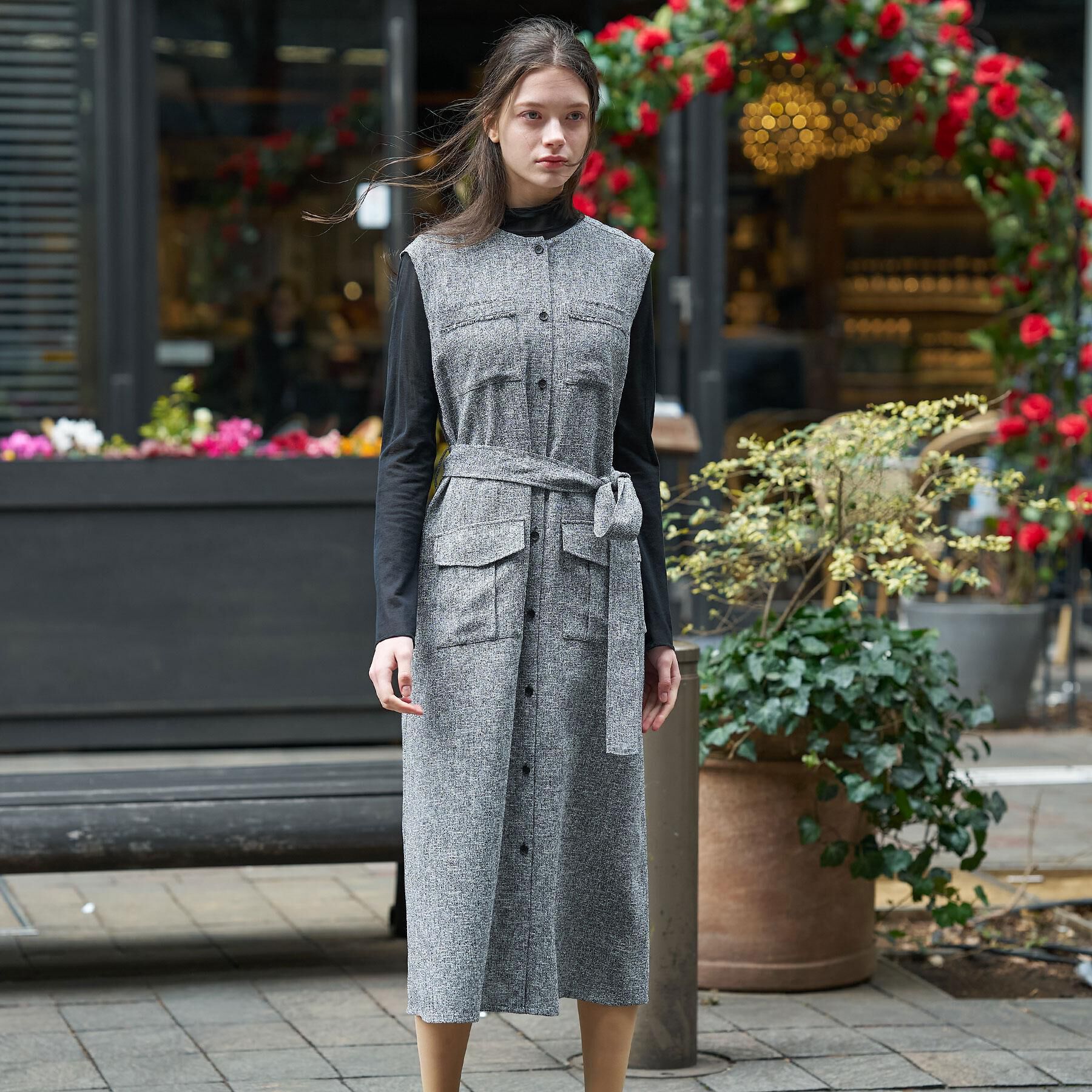 DRESSTERIOR「ウォッシャブル ツイードライク ワンピース」|ワンピース|