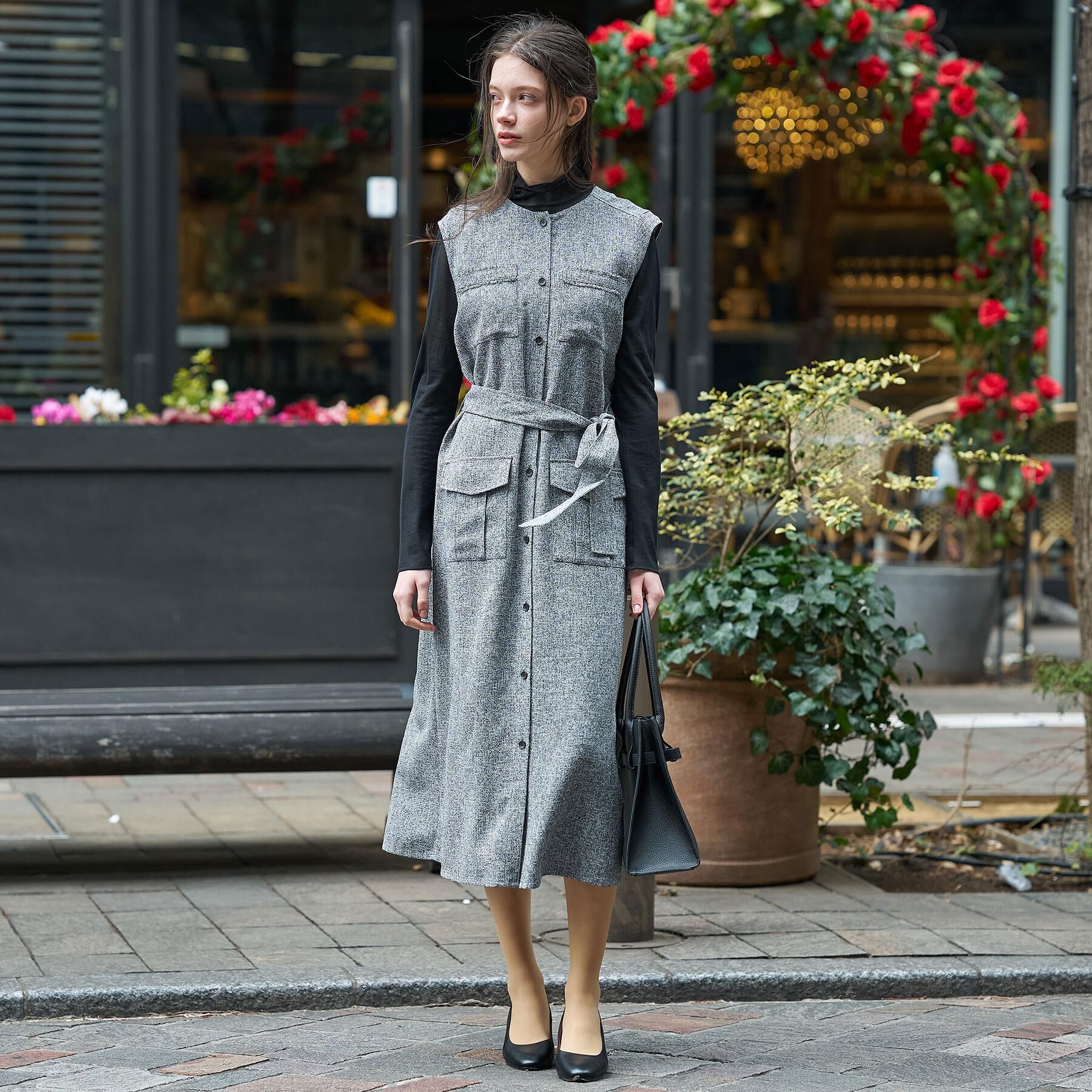 DRESSTERIOR「ウォッシャブル ツイードライク ワンピース」|ワンピース|