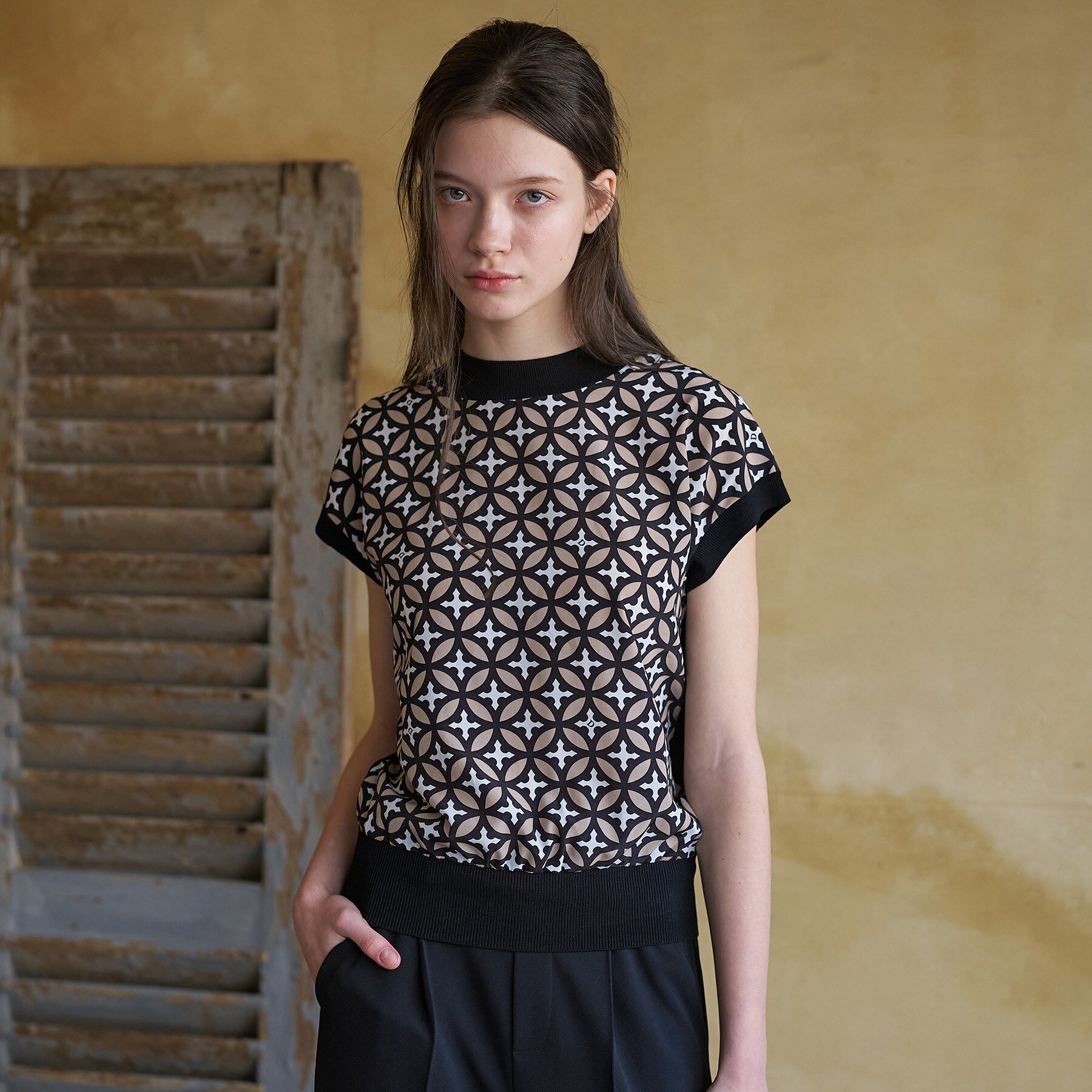 DRESSTERIOR「【otonaMUSE5月号掲載/ウォッシャブル】オーバーラップサークルコンビフレンチニット」|ニット・セーター|