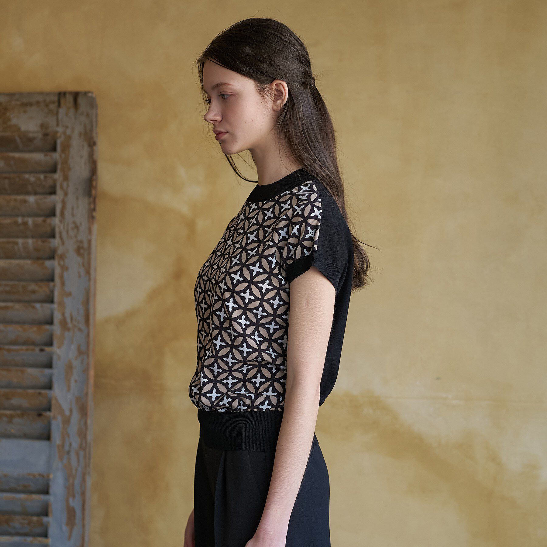 DRESSTERIOR「【otonaMUSE5月号掲載/ウォッシャブル】オーバーラップサークルコンビフレンチニット」|ニット・セーター|