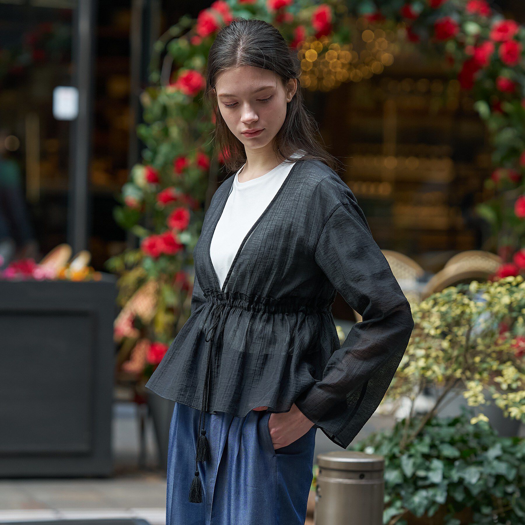 DRESSTERIOR「シアー カーディガンブラウス」|シャツ・ブラウス|