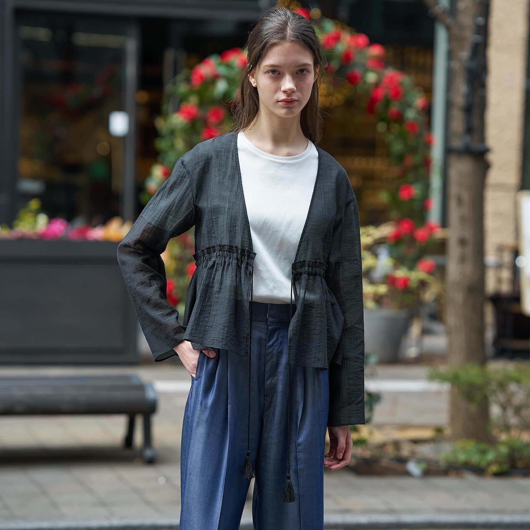 DRESSTERIOR「シアー カーディガンブラウス」|シャツ・ブラウス|