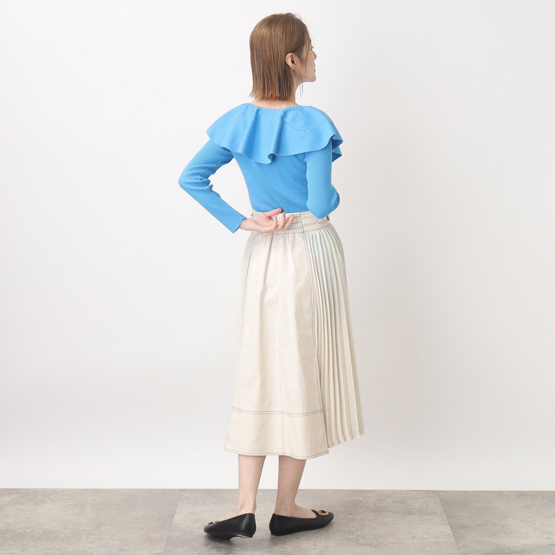 grove「グローブ人気のスカート！デニムサイドプリーツスカート」|スカート|