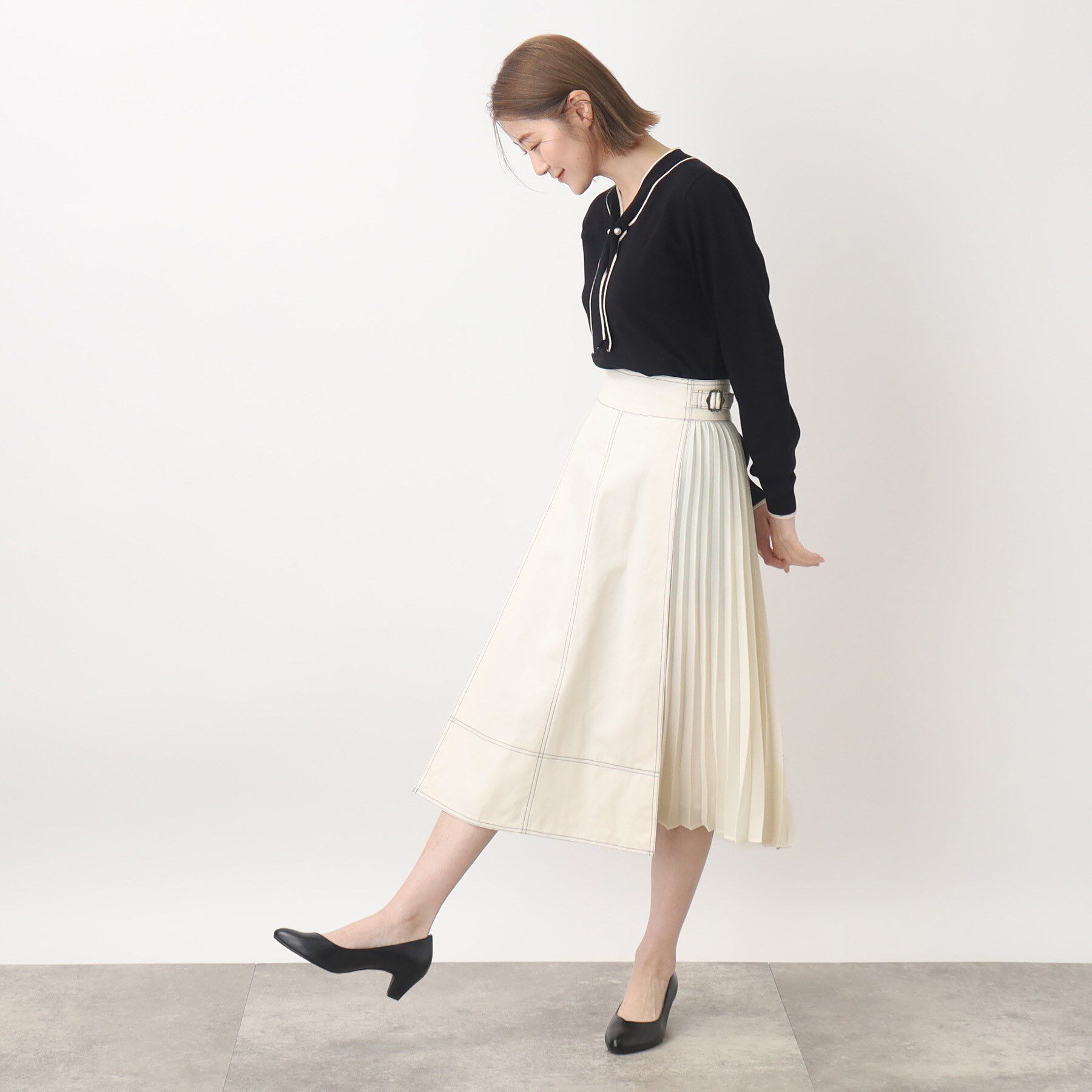 grove「グローブ人気のスカート！デニムサイドプリーツスカート」|スカート|